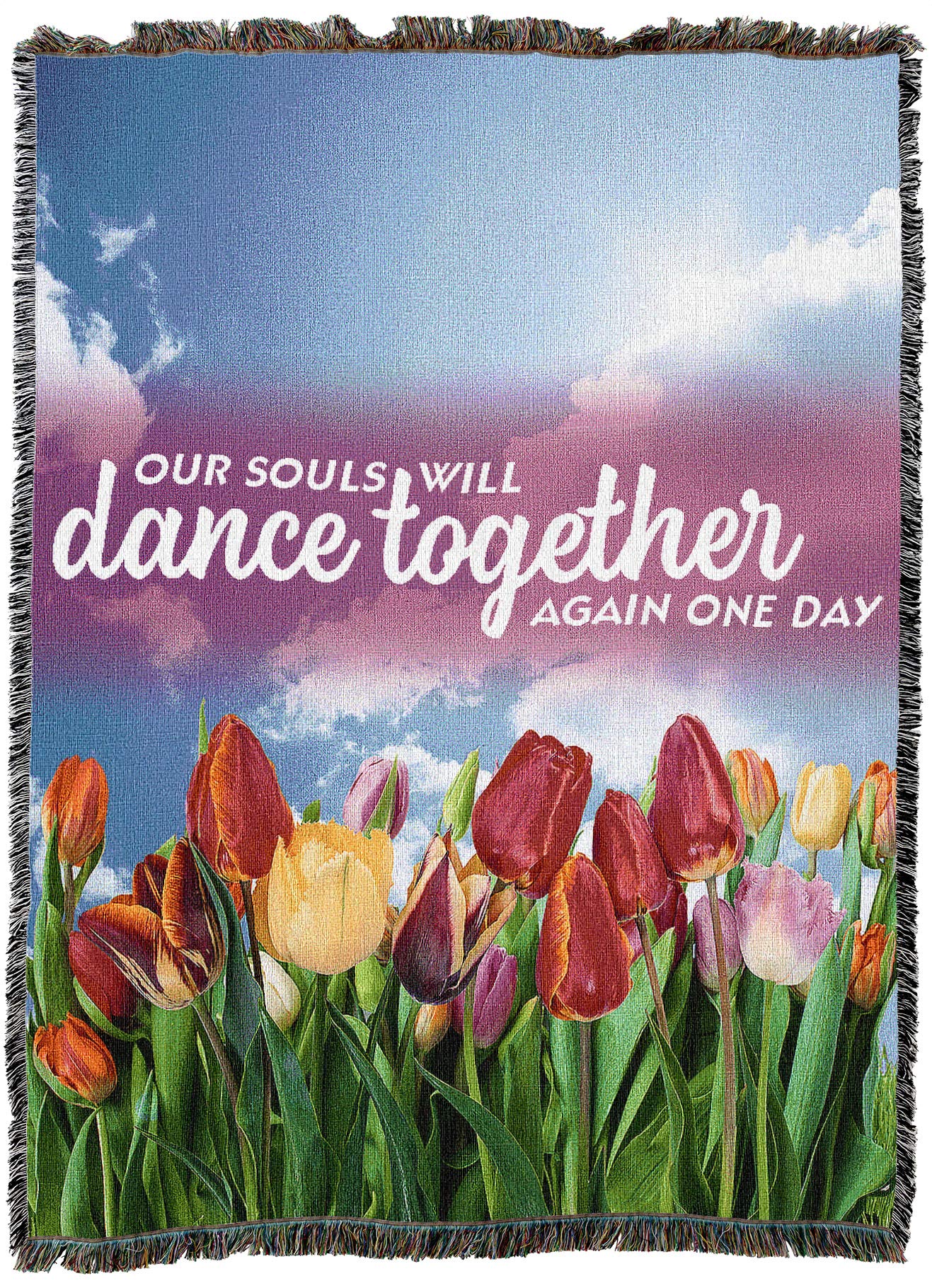 Pure Country Weavers Our Souls Will Dance Together Again Blanket - Sympathy Bereavement Gift Tapestry Throw Woven from Cotton - Made in the USA (72x54)