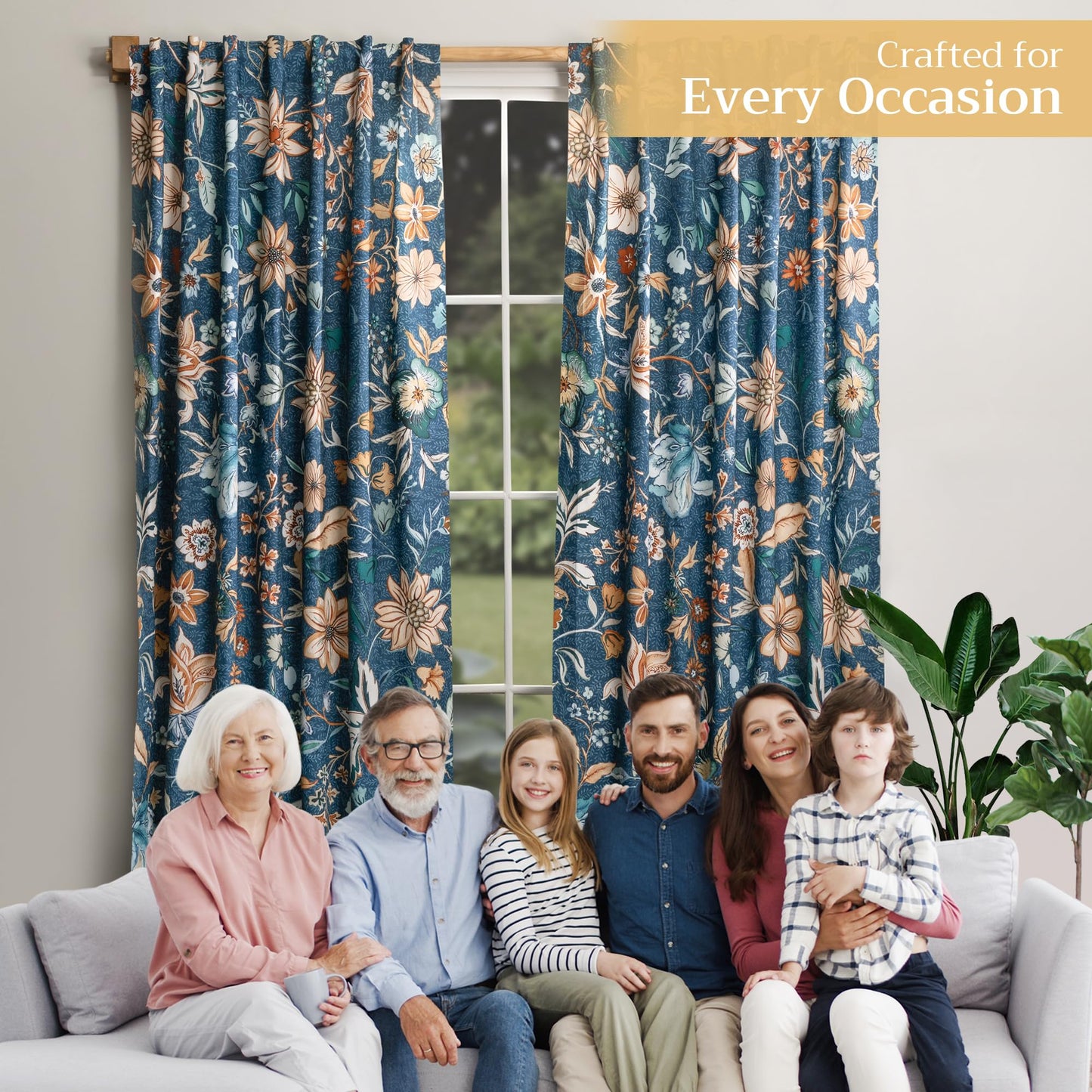 Maison d' Hermine Curtains for Living Room 100% Cotton 96 inch Length One Panel Light Filtering Curtains for Windows with Rod and Loop Pockets (Luxury Loft - Dark Teal, 50" W x 96" L)