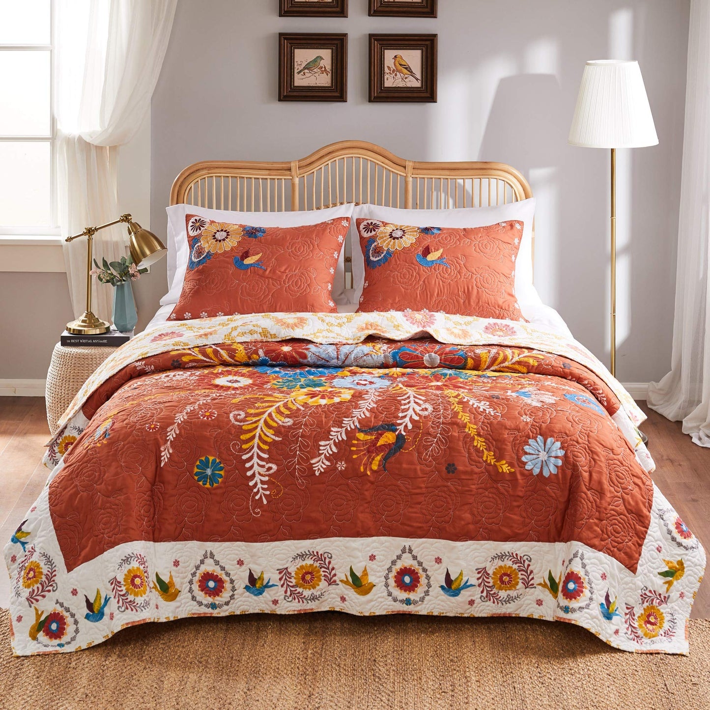 Greenland Home Barefoot Bungalow Topanga Quilt Set, 3-Piece King/Cal King, Multi