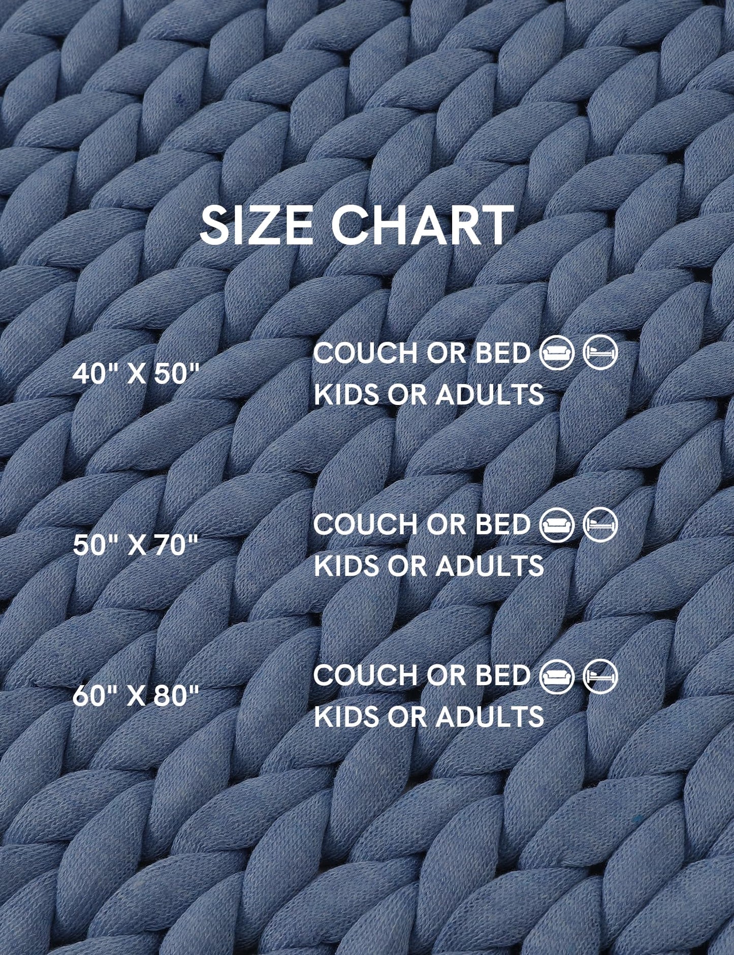 YnM Chunky Throw Blanket, Medium-Weight, Hand Knitted, Skin Friendly, Ventilated and Breathable, Machine Washable, Home Décor Piece for Couch, Sofa and Bed (Cerulean Blue, 40x50 Inch)