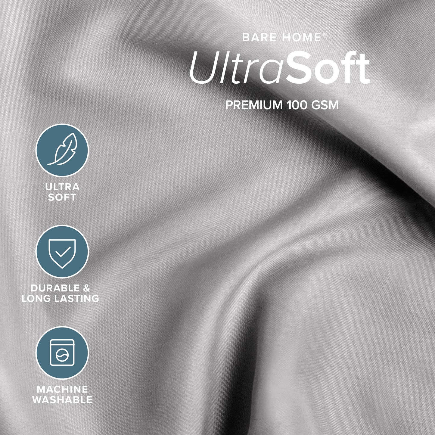 Bare Home Bed-in-A-Bag 5 Piece Comforter & Sheet Set - Twin XL - Goose Down Alternative - Ultra-Soft 1800 Premium Bedding Set (Twin XL, Grey/Light Grey)