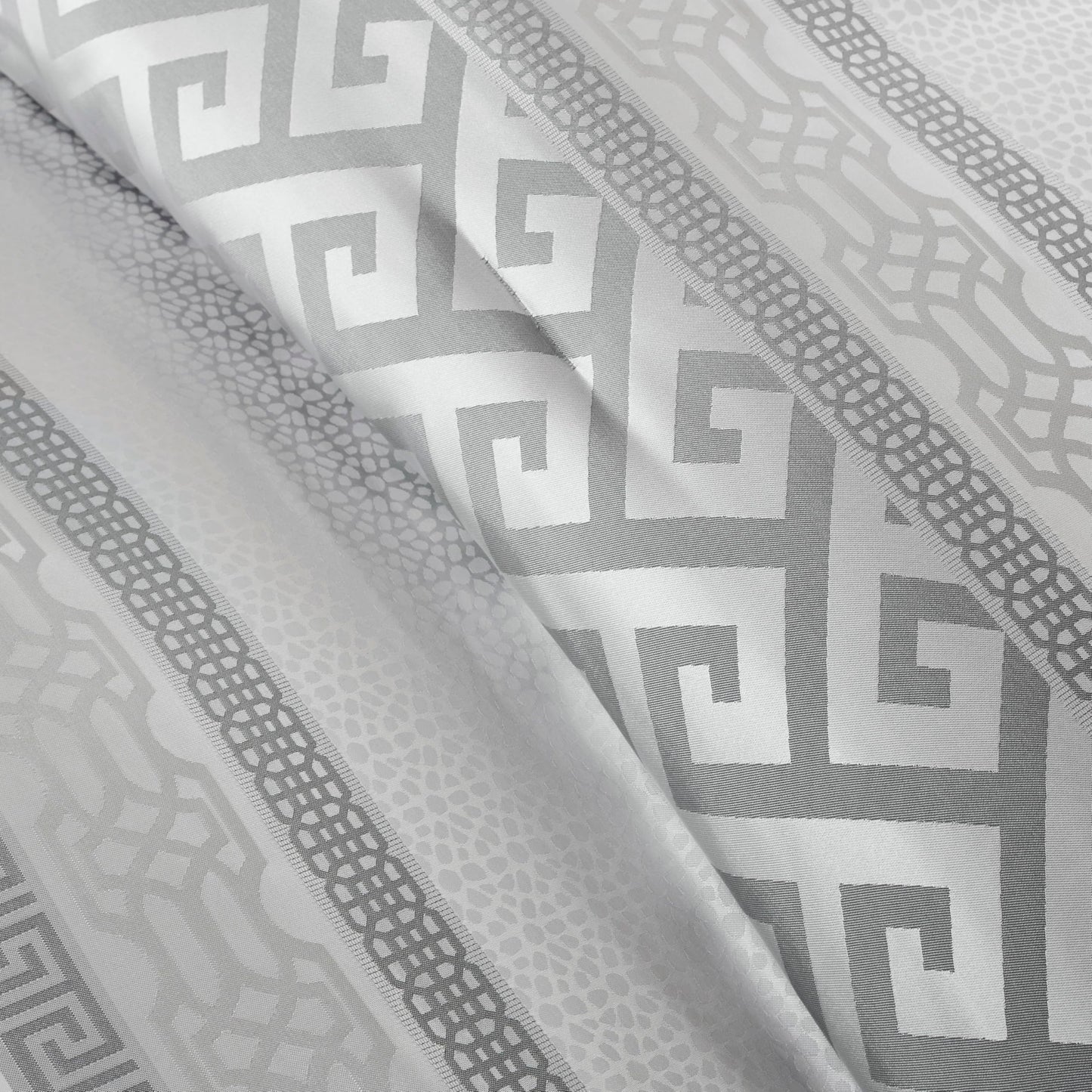 Madison Park Luxury Comforter Set-Traditional Jacquard Design All Season Down Alternative Bedding, Matching Bedskirt, Decorative Pillows, Queen(90"x90"), Bennett, Geometric Grey 7 Piece
