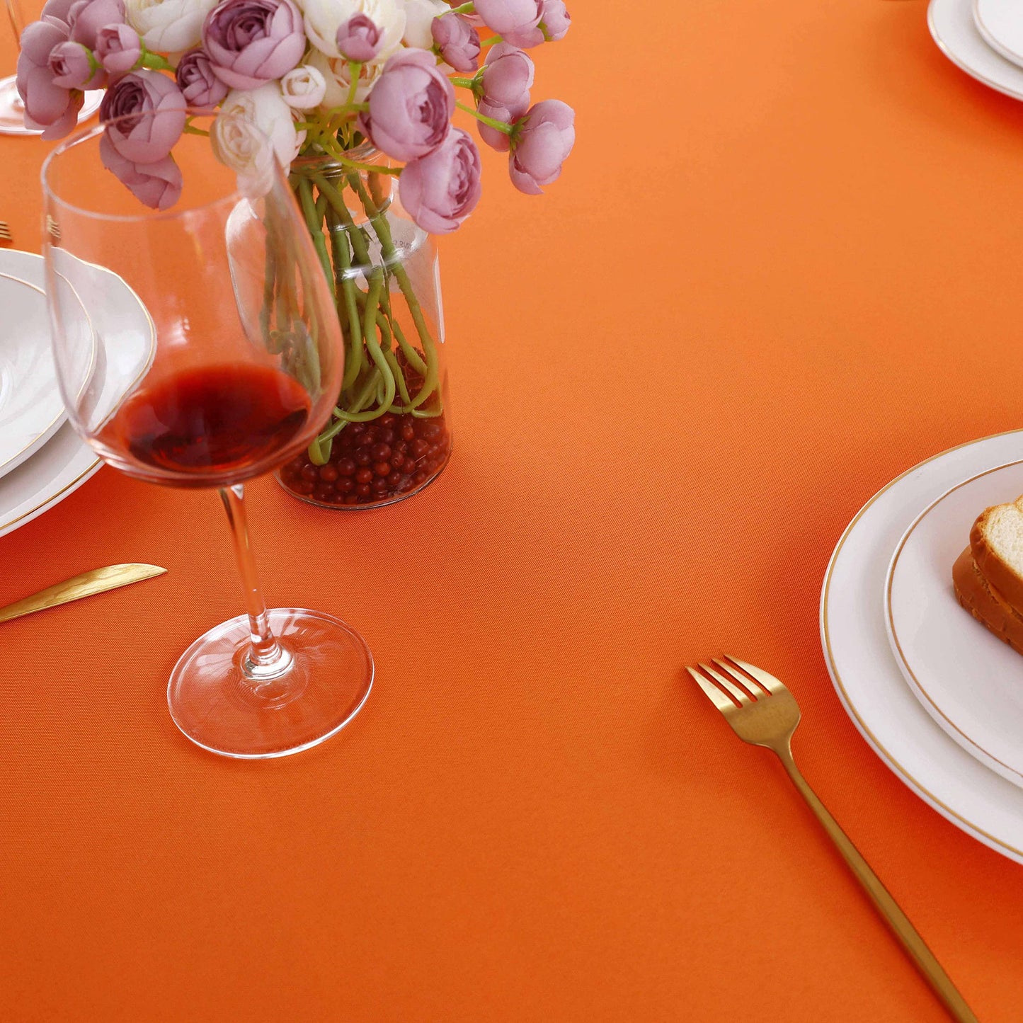 FOLINS&HOME Orange Rectangular Table Cloth in Heavy Duty and Water Resistant Polyester-Wrinkle Free Spillproof and Washable Tablecloth 60 x 120 inch-Table Cover for Indoor and Outdoor-Oblong/Rectangle