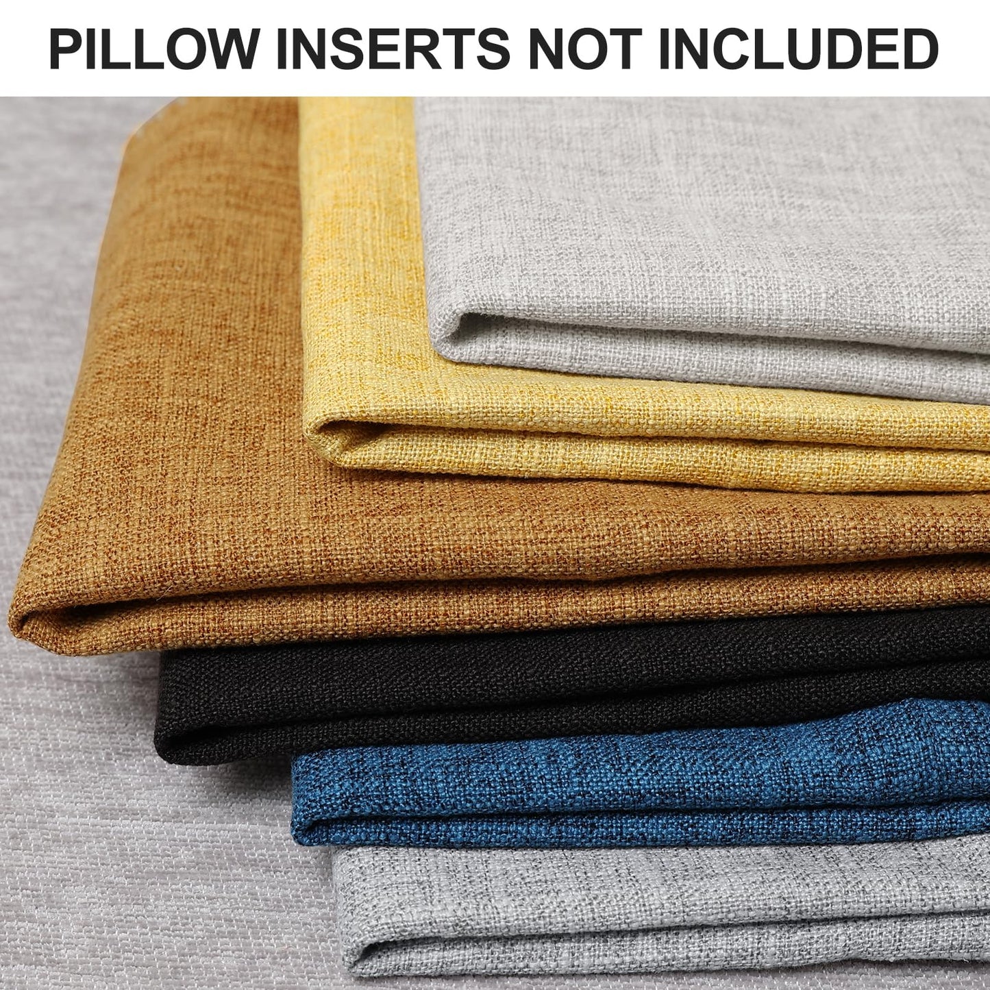 decorUhome Summer Decorative Throw Pillow Covers 22x22 Set of 2 Square Faux Linen Outdoor Neutral Farmhouse Euro Sham Pillow Covers with Stitched Edge for Couch Sofa Living Room, Bronze Gold