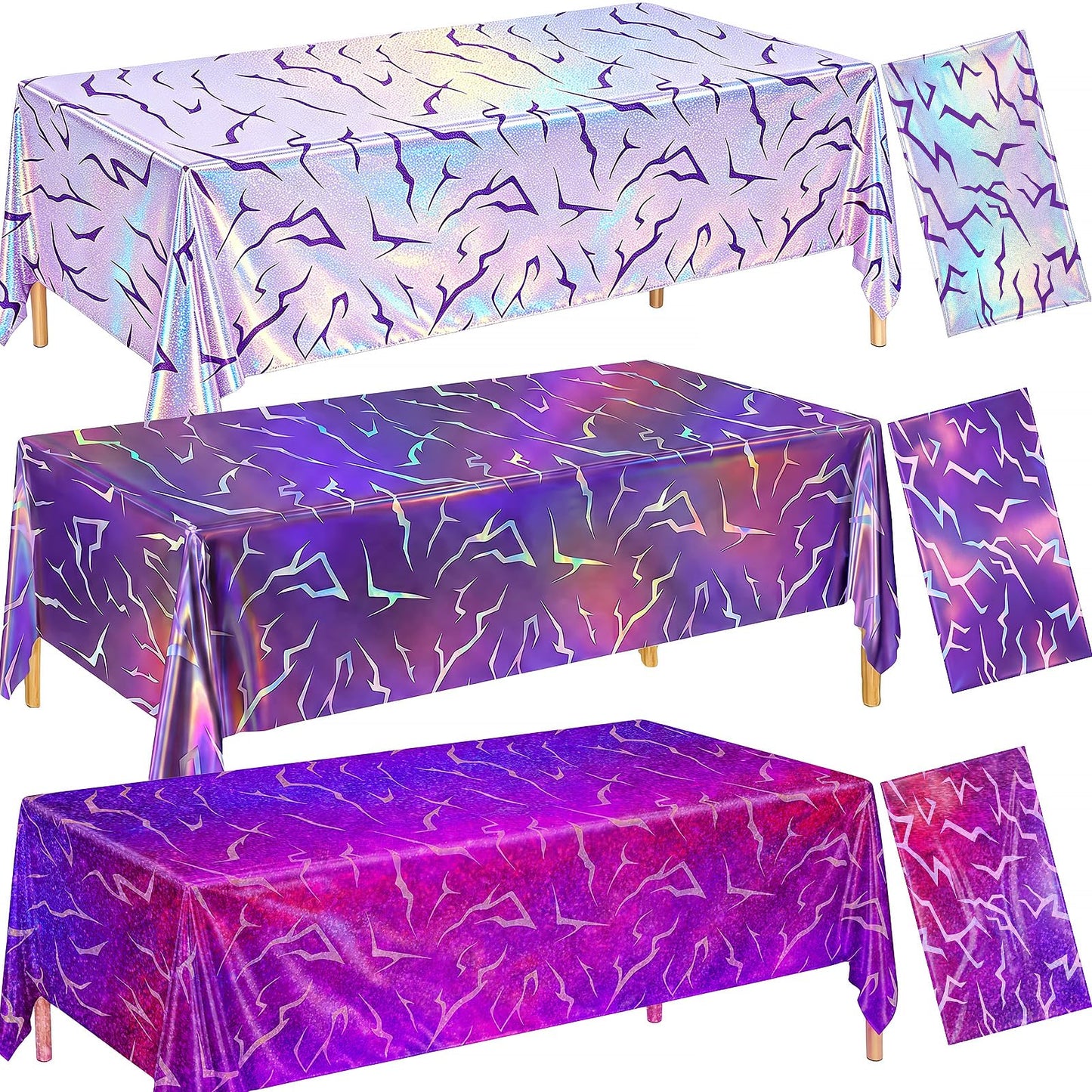 Fufuddz 3 Pack Rumi Birthday Decor Kpop Pink Tablecloth and Purple Plastic Tablecloth, 54"x108" PE Waterproof Tablecloth, Plastic Table Cloth Disposable, Ideal for 10th Birthday Decorations for Girls