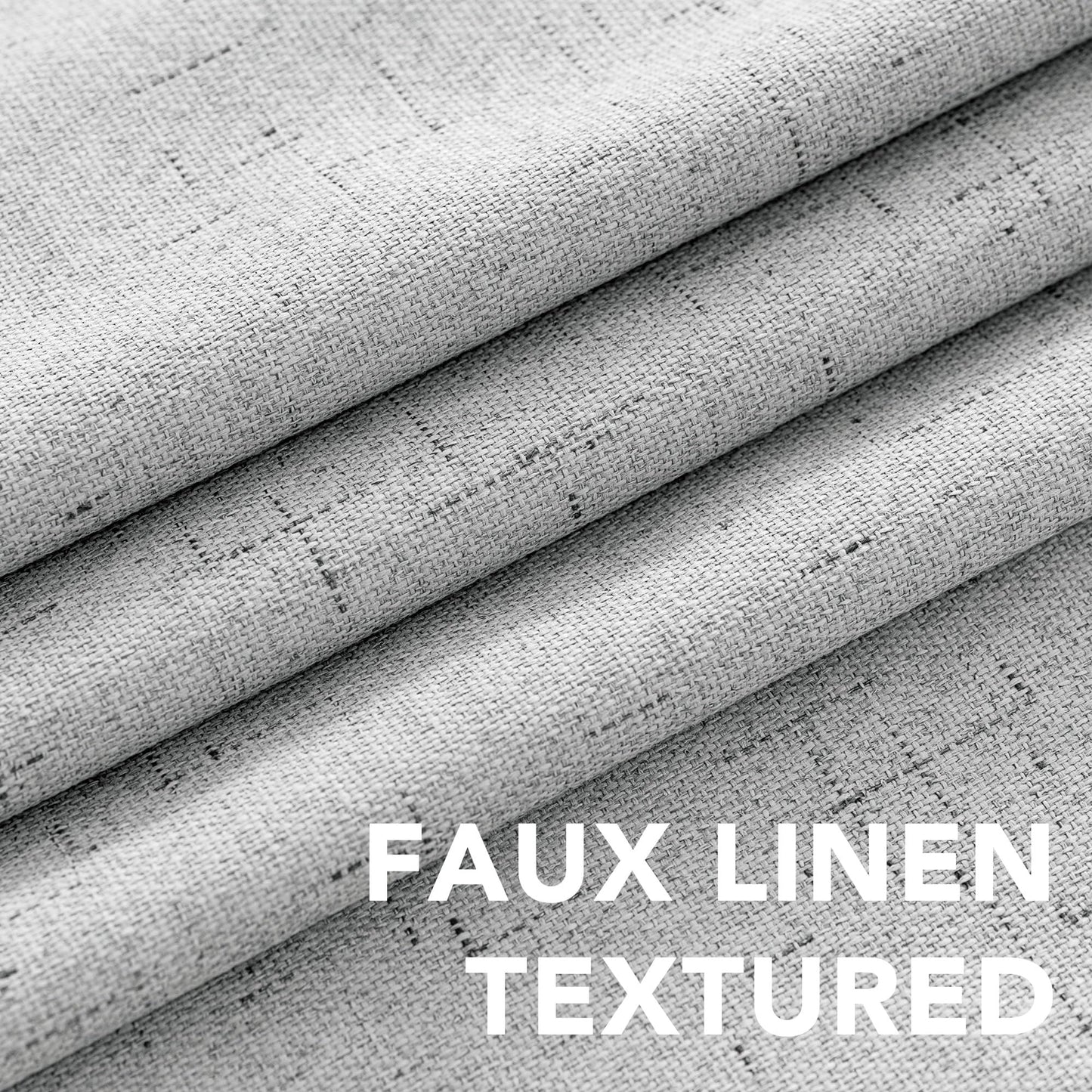 H.VERSAILTEX 100% Blackout Curtains for Bedroom, Thermal Insulated Linen Textured Curtains Heat and Full Light Blocking Drapes Living Room Curtains 2 Panel Sets, Glacier Gray, 52x84 Inch