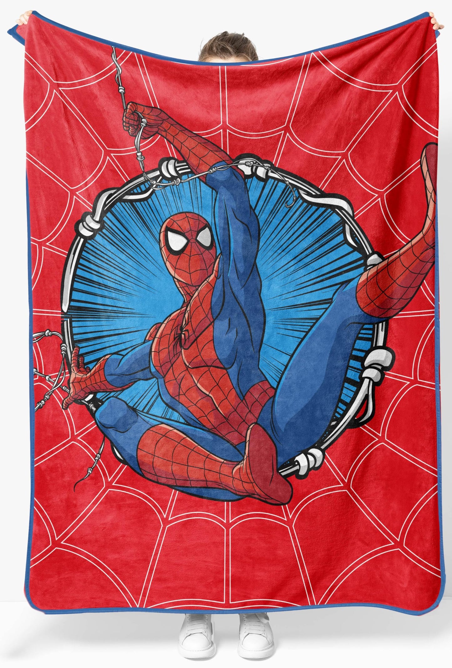 Jay Franco Kids Plush Throw Blanket – Soft & Cozy Fleece Throw for Bedroom & Couch Décor, Official Licensed Product, Red - Spiderman, 46x60 - Throw Blanket