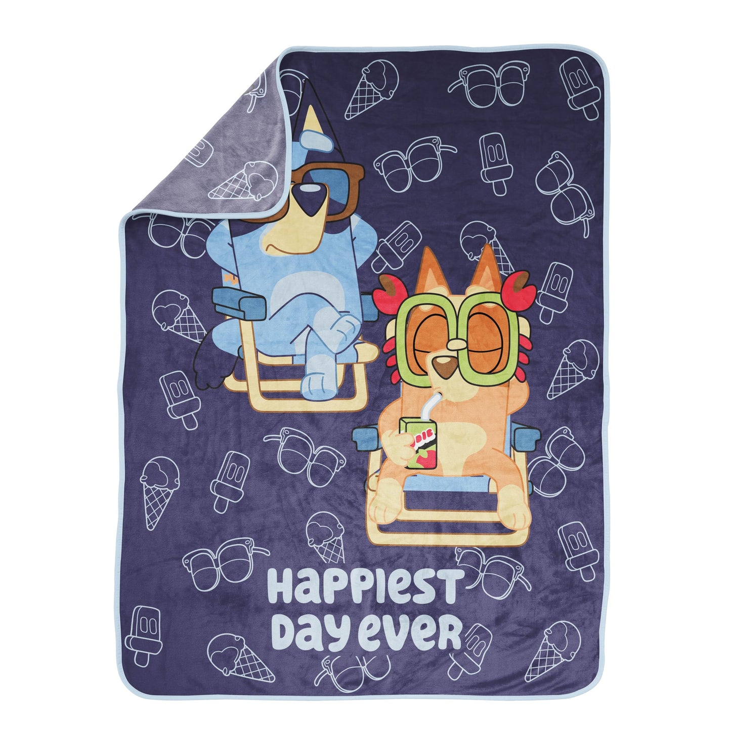 Jay Franco Kids Plush Throw Blanket – Soft & Comfy Throw for Couch or Bed – Cozy Home Décor for Living Room & Bedroom, Blue - Bluey, 46x60 - Throw Blanket
