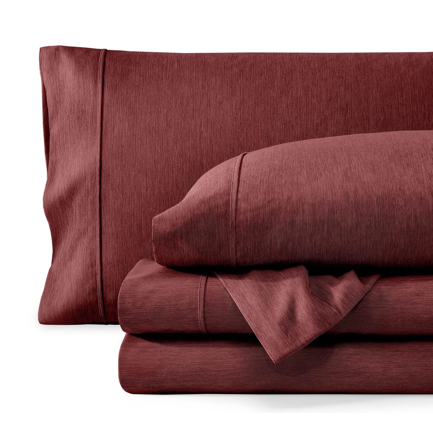 Bare Home Queen Sheet Set - Luxury 1800 Ultra-Soft Microfiber Double Brushed - Deep Pockets - Easy Fit - 4 Piece Set - Bedding Sheets & Pillowcases (Queen, Heathered Rose)
