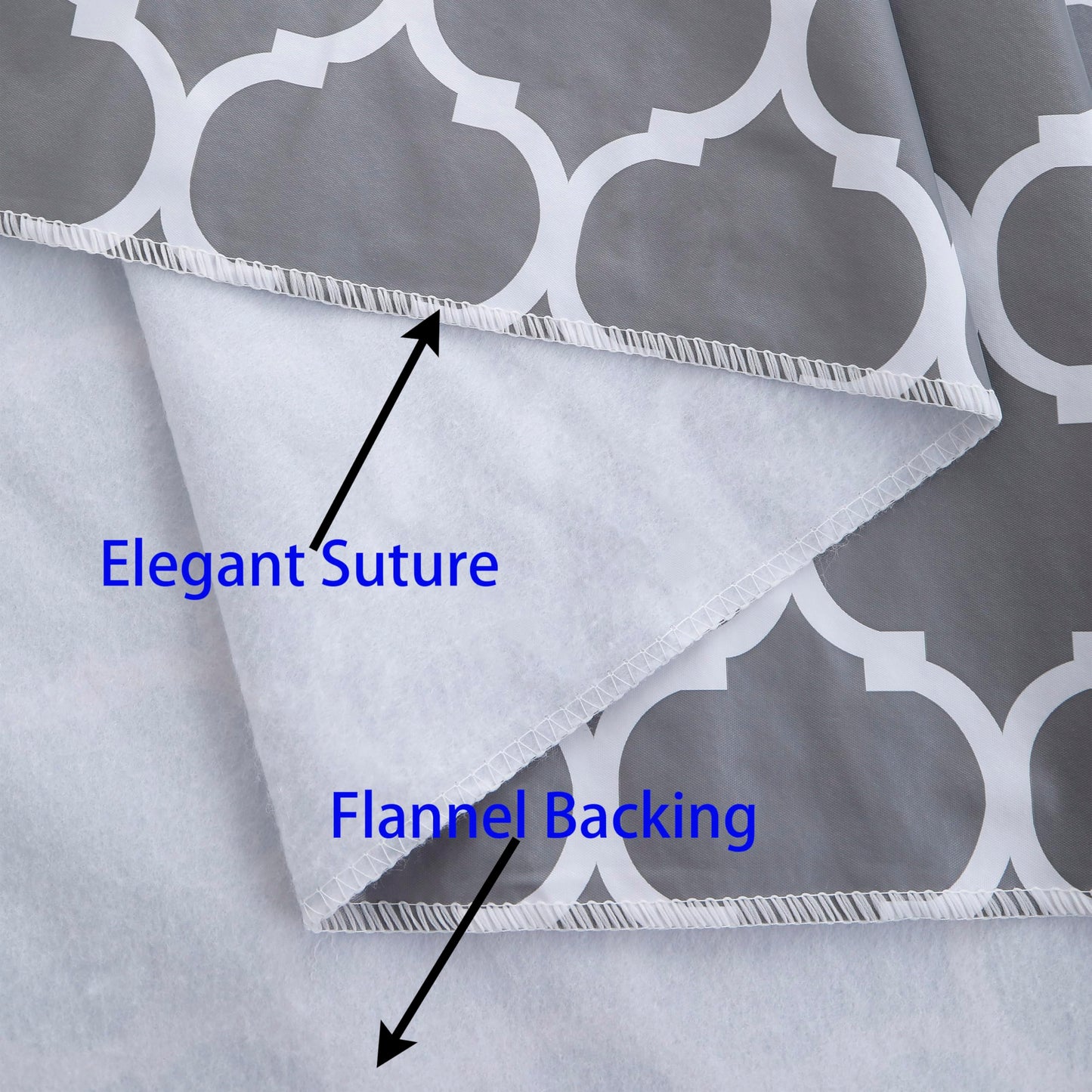 Heavy Duty Vinyl Tablecloth with Flannel Backing Waterproof Oil-Proof Plastic Table Cloth Stain-Resistant Wipeable Rectangle or Square Table Cover for Indoor and Outdoor (Quatrefoil,52x70 Inch)