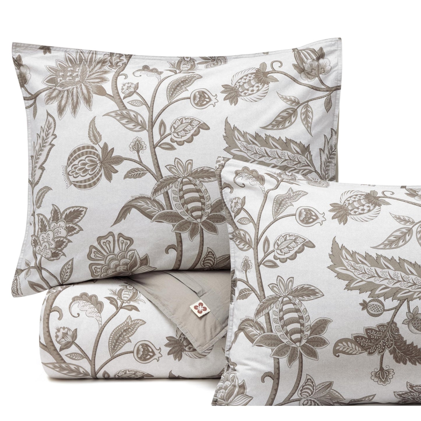 Bedsure Floral Duvet Cover Queen Size - 100% Cotton Reversible Entwined Vines Pattern Duvet Cover Set, 3 Pieces Soft & Breathable PureWoven Bedding Set with 2 Pillow Shams (Linen Vines, 90"x90")
