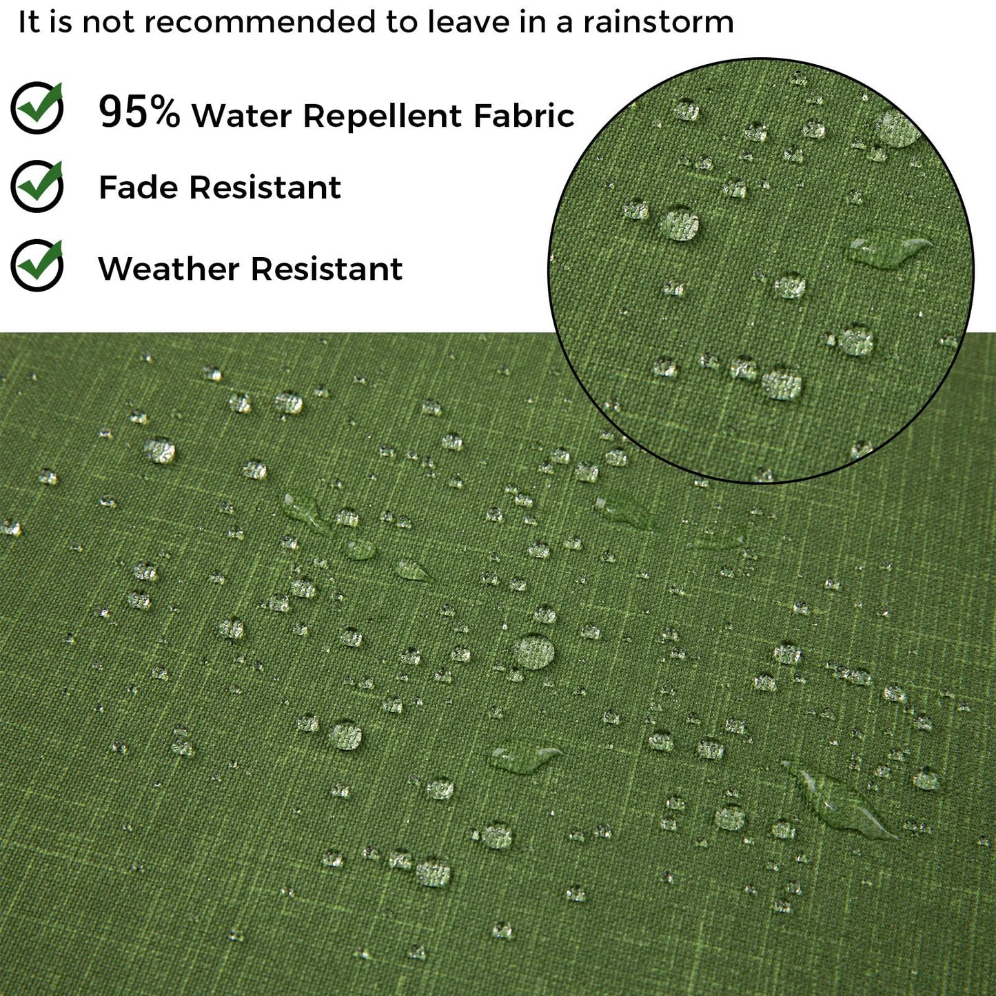 IN4 Care Patio Cushion Covers with Ties, 2 Pack, Outdoor Water Resistant Deep Seat Chair Cushion Slipcover 22x20x4 Inch for Garden Couch Sofa (Replacement Cover Only)-Tropical Linen Green