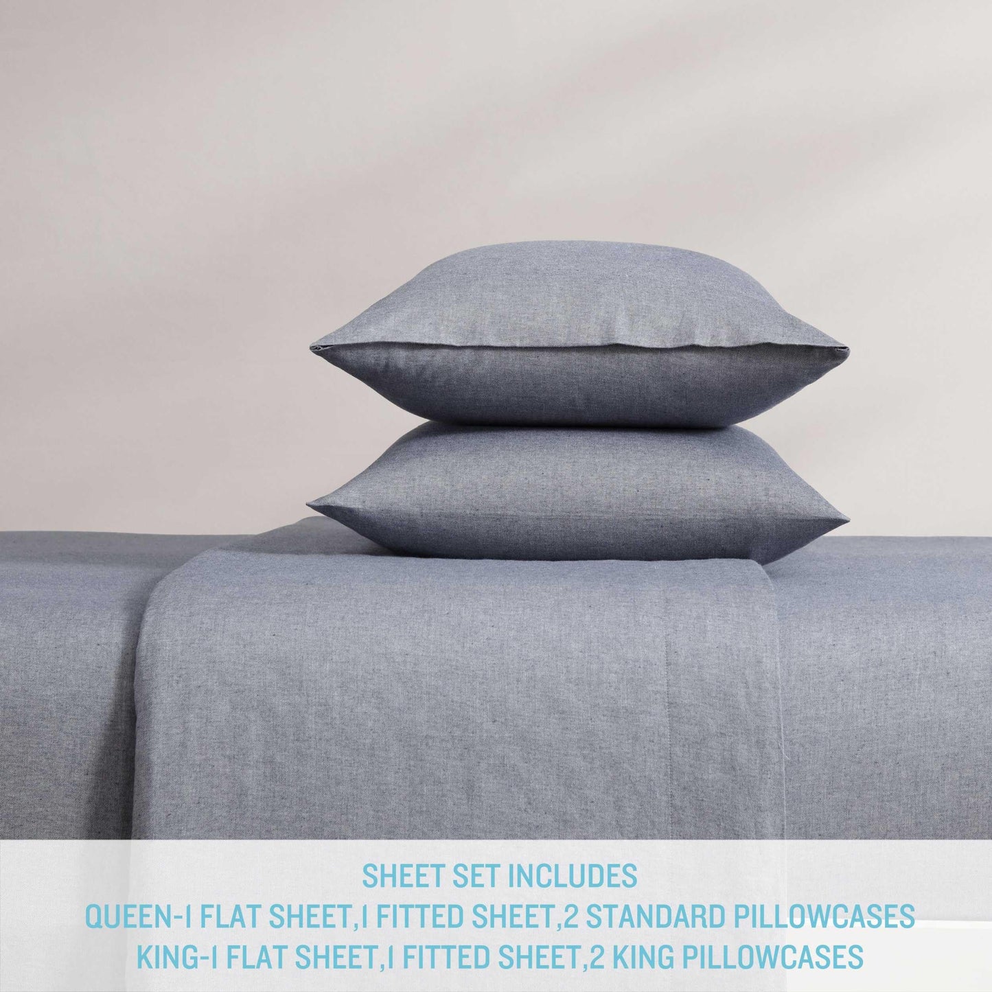 Tommy Bahama - Queen Sheet Set, Twill Weave Bedding with Matching Shams and Deep Pockets, Wrinkle-Resistant Bed Essentials, Oeko-Tex Certified (Paradise Twill Blue, Queen)