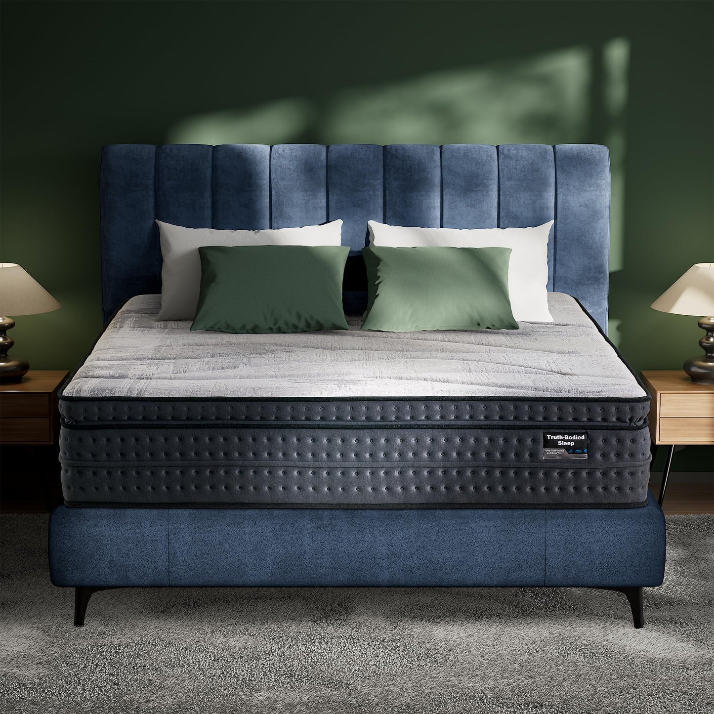 SURLUNKEYS Queen Mattress Medium Plush - 14 Inch Memory Foam Hybrid Mattress Strong Edge Support Without Motion Transfer for Deep Sleep, Grey
