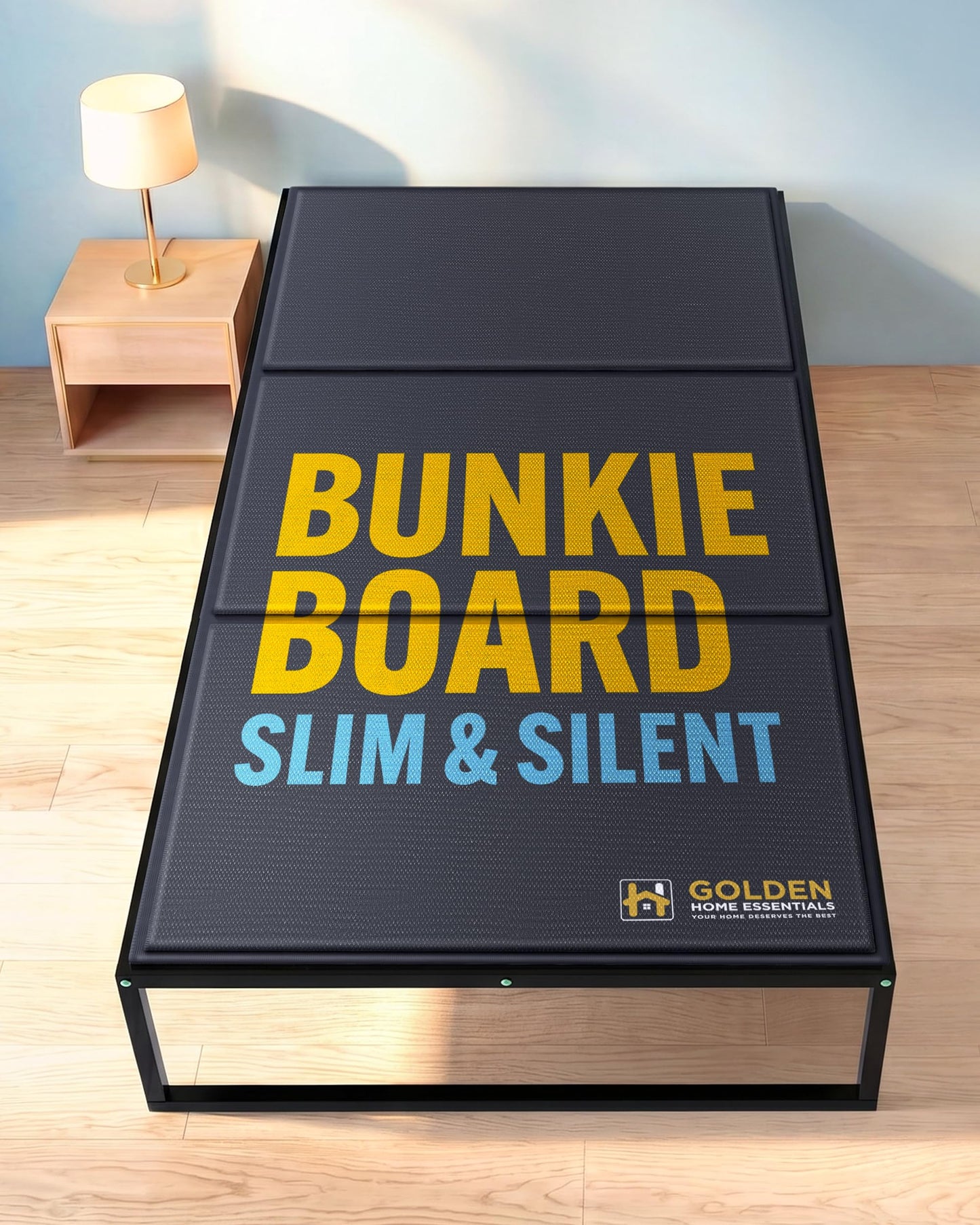 Golden Home Essentials Premium 10mm Twin Size Bunkie Board (38" x 75") – Slim Low-Profile Mattress Support – Quiet, Moisture-Resistant, Lightweight Bed Board for Platform & Slatted Frames