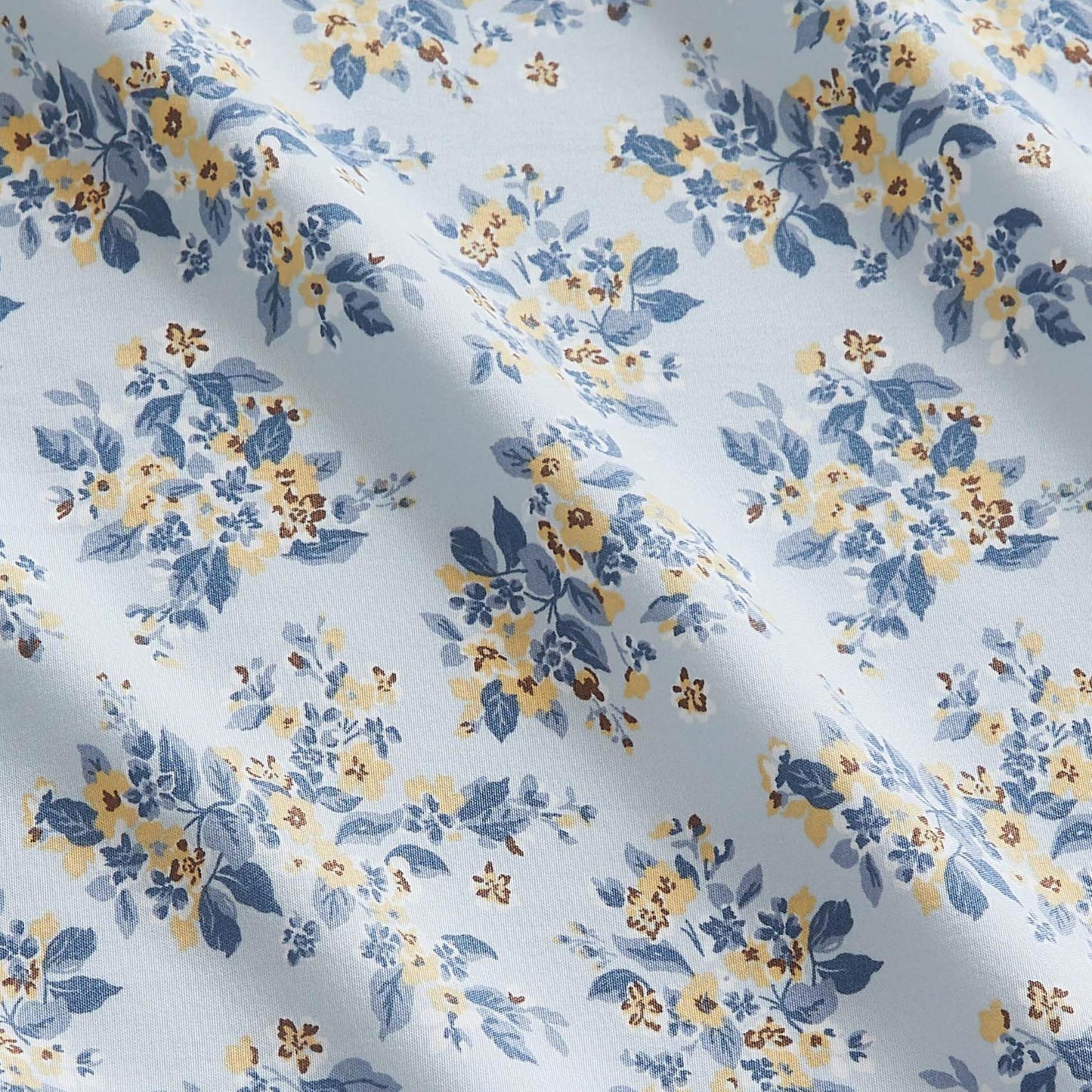 Lucky Brand Printed Microfiber 6-Piece Queen Sheet Set, Serene Floral Blue