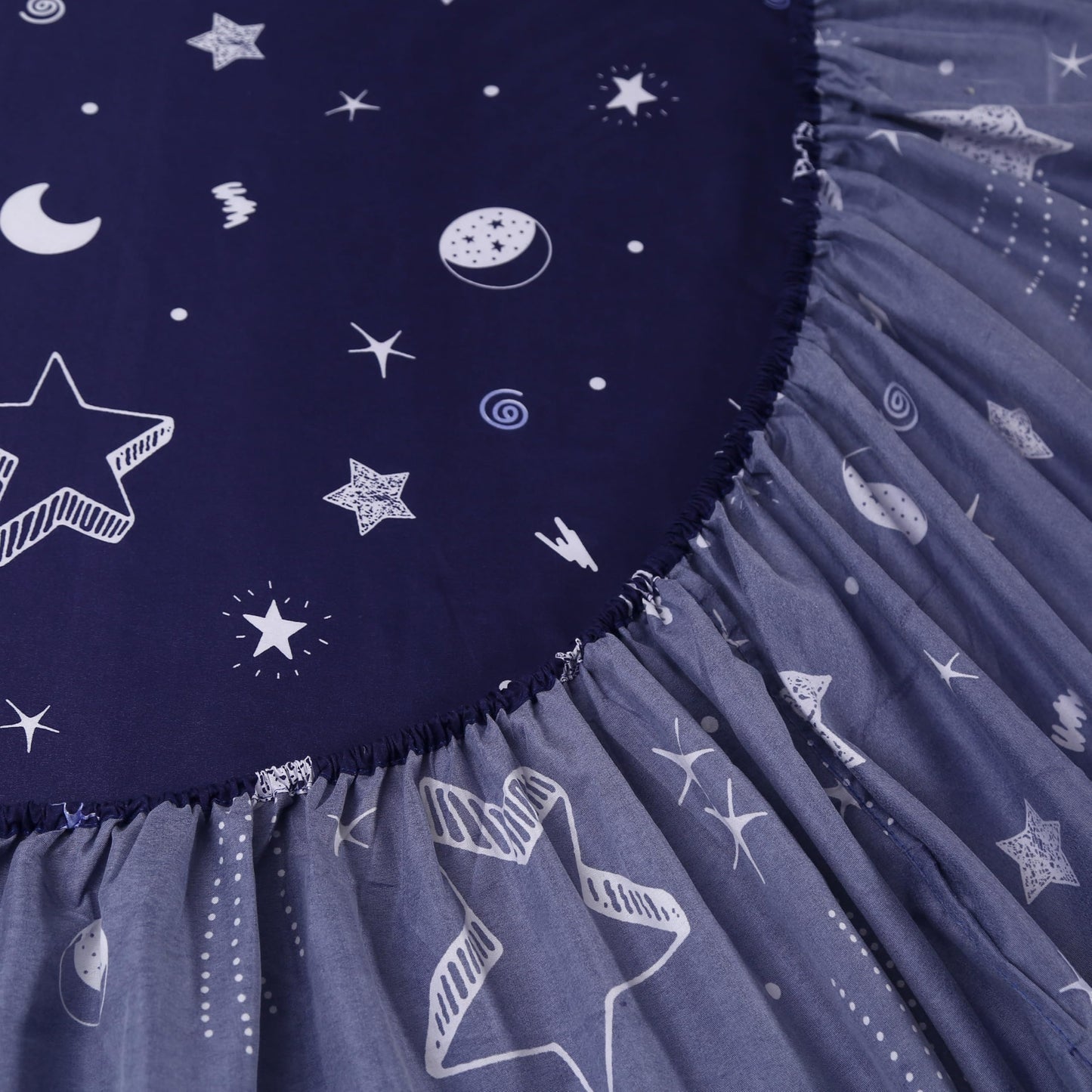 MAG 3pcs Purple Star Full Bed Sheet,Galaxy Space Microfiber Fitted Sheets with1 Fitted and 2 Pillowcases,14 Inches Deep (Purple and White,Full)