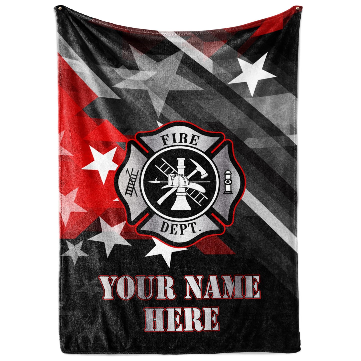 Customized Fire Fighter Blanket - Ships Next Day, Printed in USA - Soft Fleece or Sherpa Blanket - Personalized Throw, Fire Department