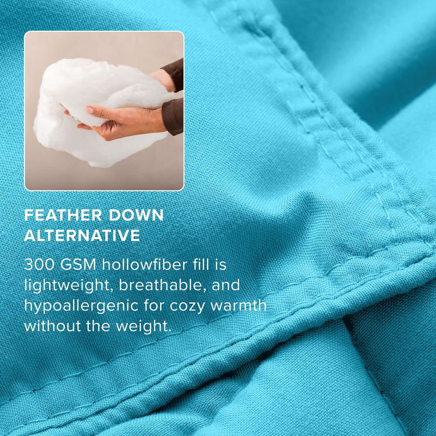 Bare Home Bed-in-A-Bag 5 Piece Comforter & Sheet Set - Twin XL - Goose Down Alternative - Ultra-Soft 1800 Premium Bed Set (Twin XL, Aqua/Aqua)