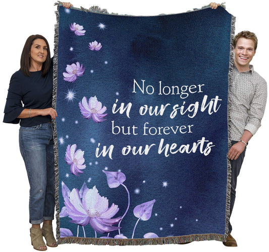 Pure Country Weavers No Longer in Our Sight But Forever in Our Hearts Blanket Flowers - Sympathy Bereavement Gift Tapestry Throw Woven from Cotton - Made in the USA (72x54)