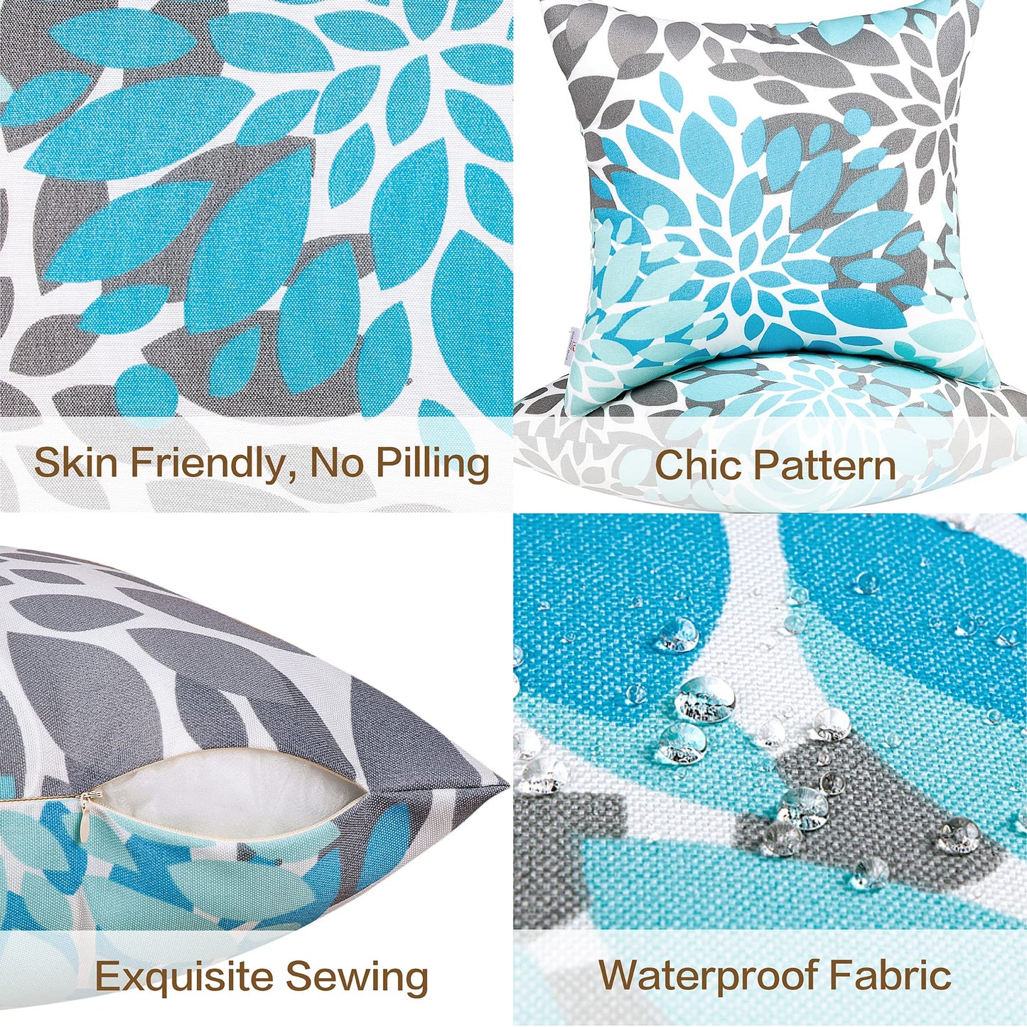 JMGBird Outdoor Pillow Covers 18x18 Throw Pillow Covers