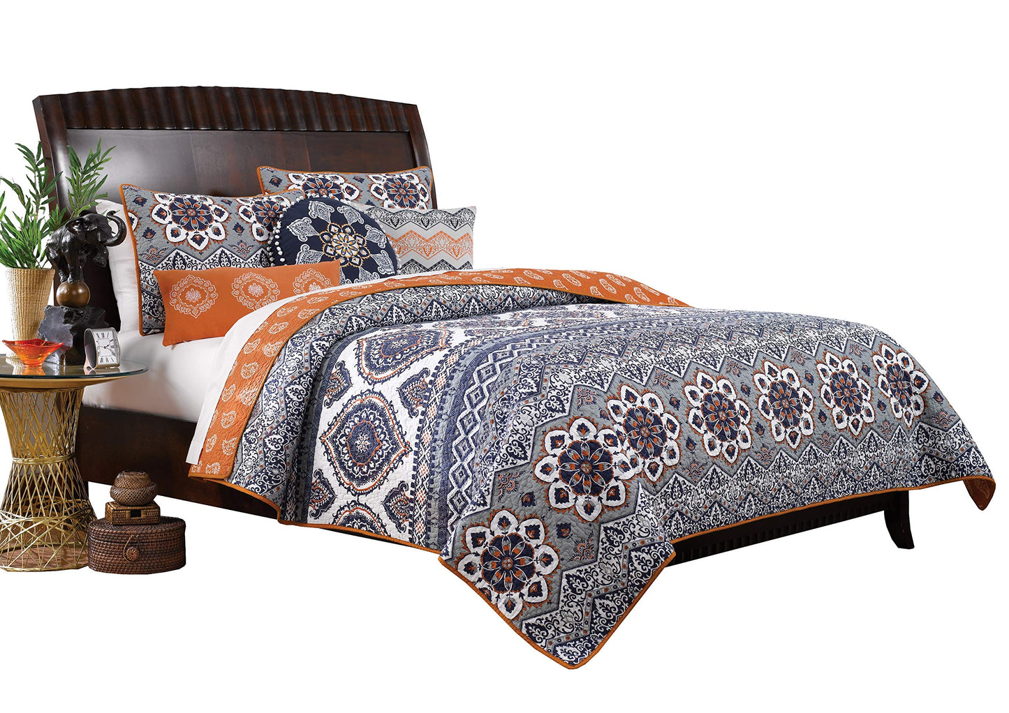 Barefoot Bungalow Medina Quilt Set, 3-Piece King/Cal King, Saffron,GL-1510JMSK