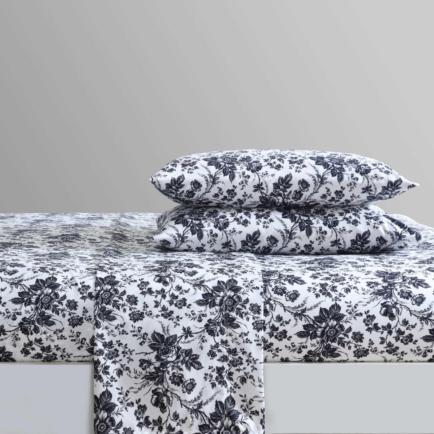 Betsey Johnson - King Bed Sheets, Soft & Lightweight Bedding, Fade & Wrinkle Resistant (Betseys Toile Black, King)