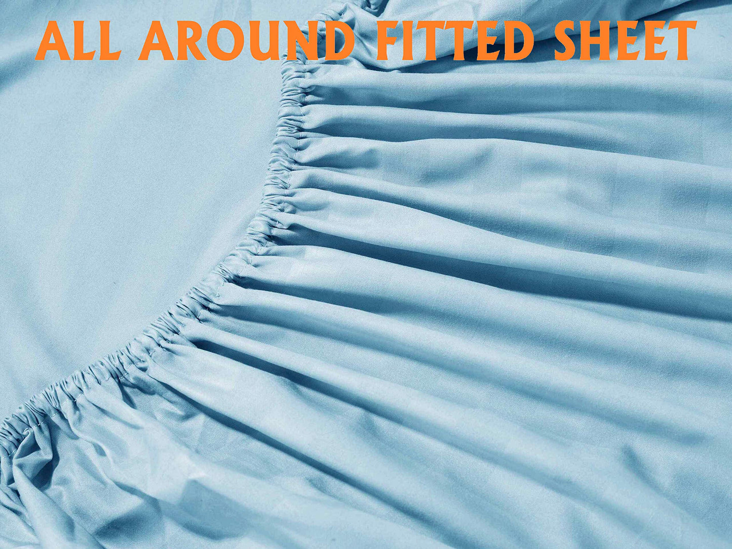 Mocassi Queen Stripe Sheet Set - Luxury Hotel 1800 Premier Bedding Sheets & Pillowcases - Ultra Soft Breathable & Cooling Bed Sheets - Wrinkle Resistant - 6 Piece Set - Queen, Aqua Blue
