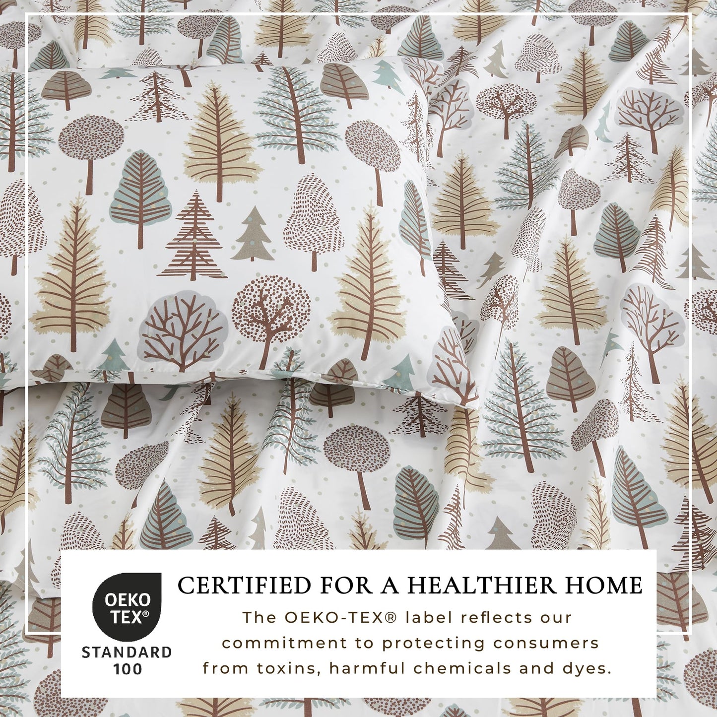 Great Bay Home King Size Microfiber Sheet Set - 4-Piece Lodge Bed Sheets - Ultra-Soft and Smooth Brushed Microfiber Woodland Decor Bedding (Forest Trail)