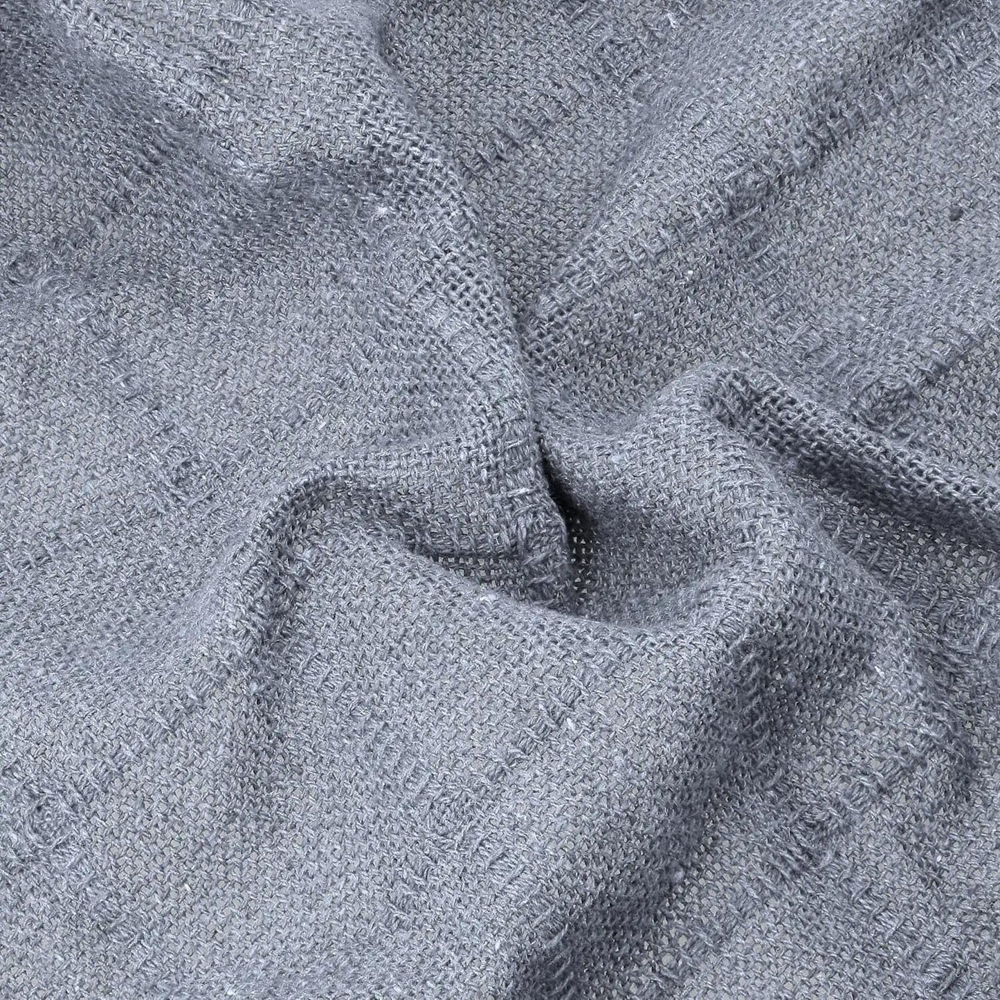 100% Cotton Gray Throw Blanket Woven Checker Pattern Super Soft Breathable Lightweight 68x90 inches Birthday