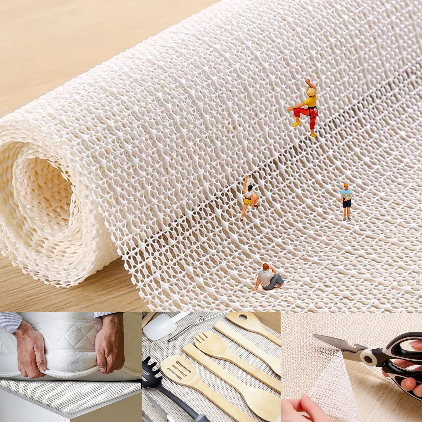 Non Slip Rug Pad Grippers - 5x6.5 Ft for Hardwood Floors, Mattress Slide Stopper Thick Carpet Pads Gripper for Tile Floors,Rug Grip for Area Rug,Sofa,Bed,Chair,Cushion Keep Your Rugs Safe and in Place