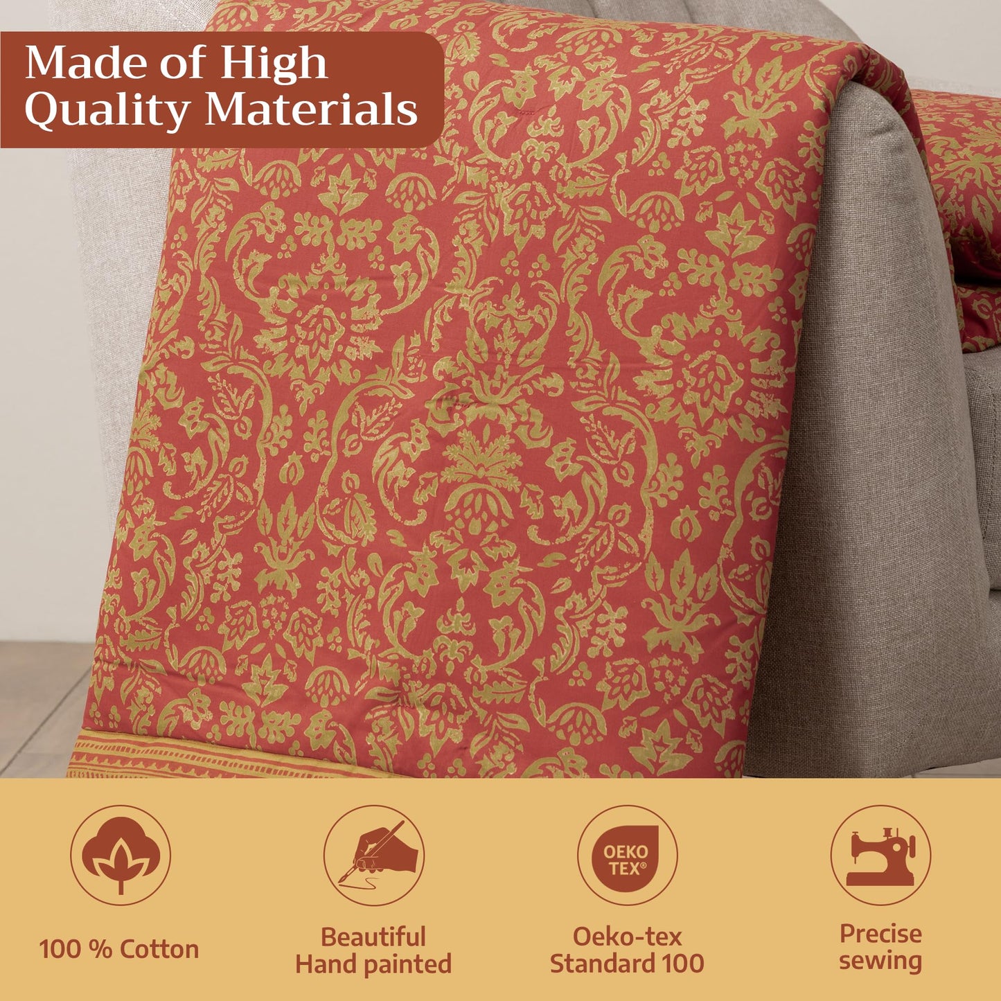 Maison d' Hermine Throw Blanket for Couch Lightweight Soft Warm Breathable Cotton Throw Blankets for Bed Girls Boys Women Men Gifts Sofa Travel Living Room Spring Summer (Sofia, 60" X 80")