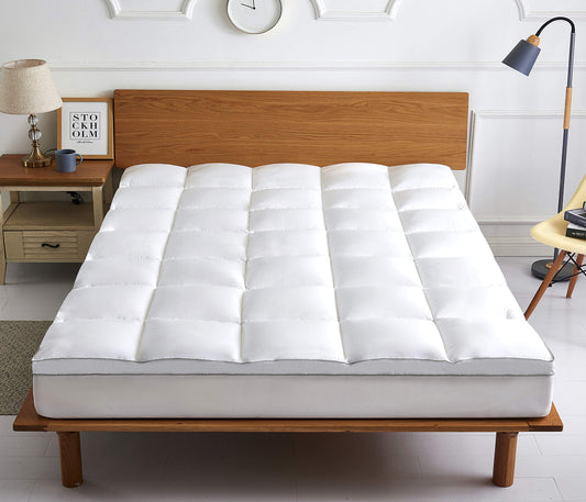 COMFORT BOOST™ Extra Thick, Cooling Mattress Topper — Pillowtop, Down Alternative Mattress Pad with Deep Pockets (8-21" Depth) Fits All Mattress Sizes, Helps Ease Back Pain & Protects Mattress — Full