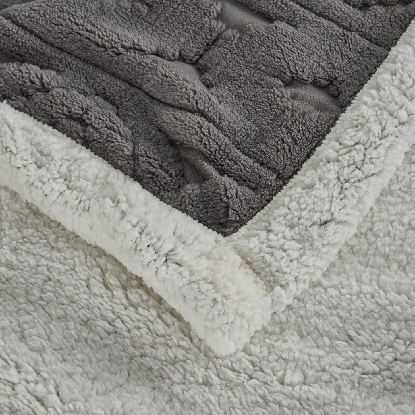 LEVINIS Boho Sherpa Fleece Blanket 80'' × 90'', Ultra Soft Aztec Queen Blanket for All Season, Cozy Plush Bohemian Throw Blankets for Bed/Couch/Sofa/Office/Camping, Dark Grey