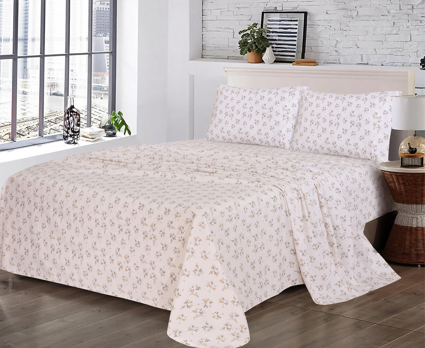 RUVANTI 100% Cotton Percale Sheets Full Size, Twin Spring