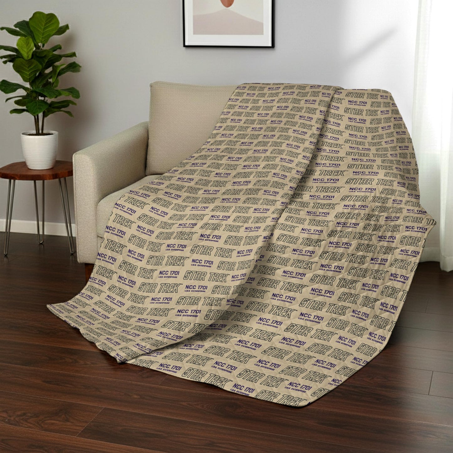 Northwest Star Trek Classic Warp Speed C Quilted Throw Blanket 60x80 inches