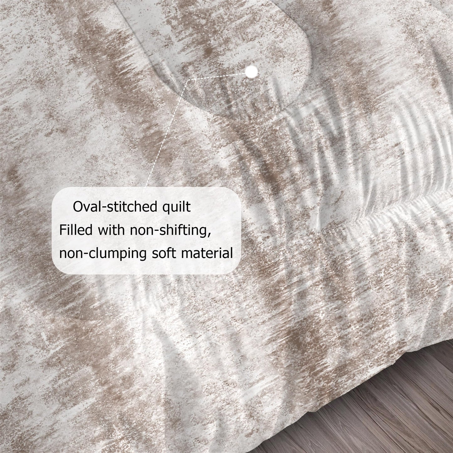 EDGZKO Brown Abstract Bedding Set King Size Taupe Tie Dye Comforter Set Luxury Neutral Modern Soft Lightweight Quilt Bed Sets for Teens Adults Room Decor, 1 Comforter 2 Pillowcases