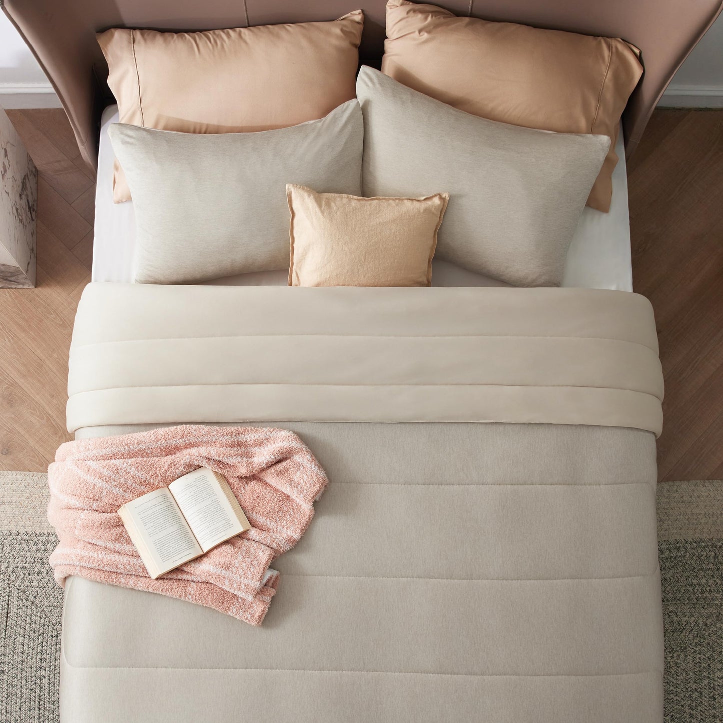 Bedsure Queen Comforter Set - Cooling and Warm Bed Set, Linen Reversible Bedding for All Season, 3 Pieces, 1 Queen Size Comforter (88"x88") and 2 Pillow Cases(20"x26")