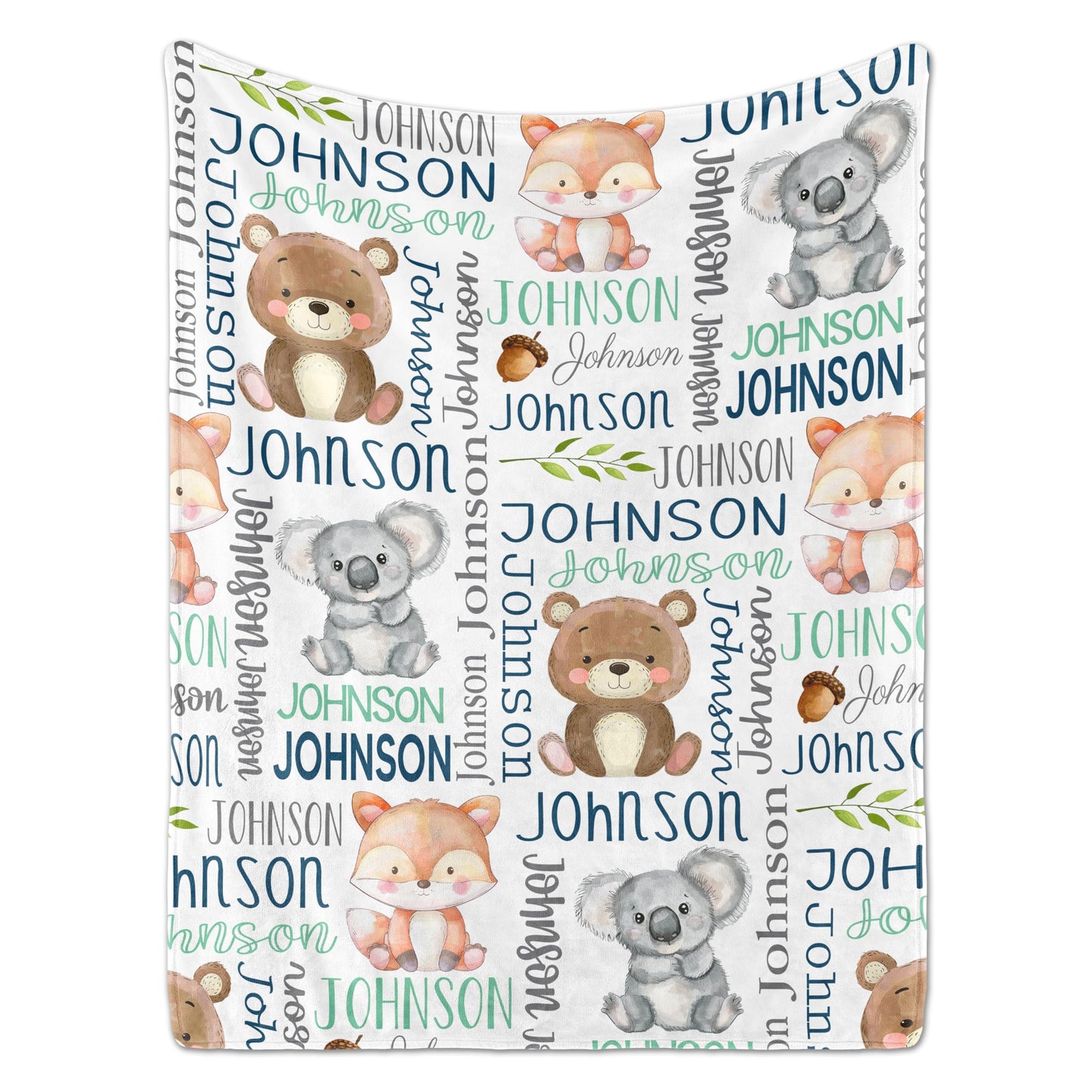 PUREFLY Personalized Baby Blanket - Custom Name Blanket for Girls & Boys, Super Soft Plush Fleece