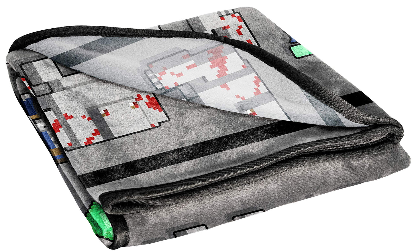 Jay Franco Plush Throw Blanket – 46" x 60" Inches Kids Hero Soft & Cozy Fleece Throw for Bedroom & Couch Décor, Official Licensed Product, Gray - Minecraft