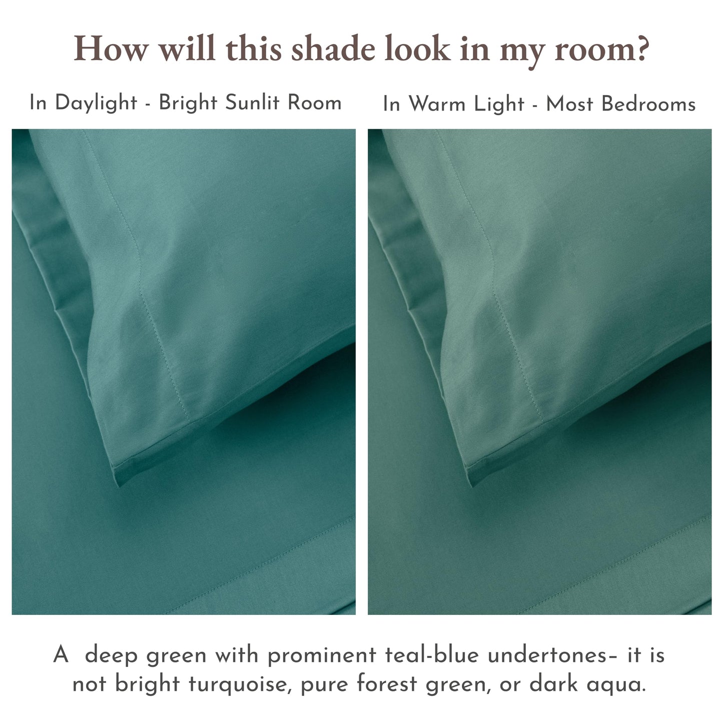 California Design Den Natural 100% Cotton Sheets Queen Size Bed - Soft Sateen Weave, Deep Pockets, Breathable and Durable Bedding Queen Size Teal (Deep Tone)