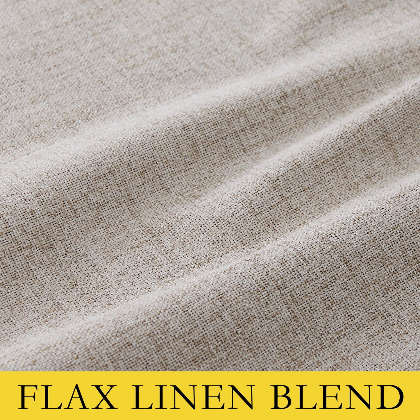 NICETOWN 100% Blackout Linen Curtains for Bedroom, W52 x L90 per Panel, Thermal Insulated & Privacy Living Room Curtains with Grey Liner, Linen Blend Draperies Farmhouse Style, 2 Panels, Natural