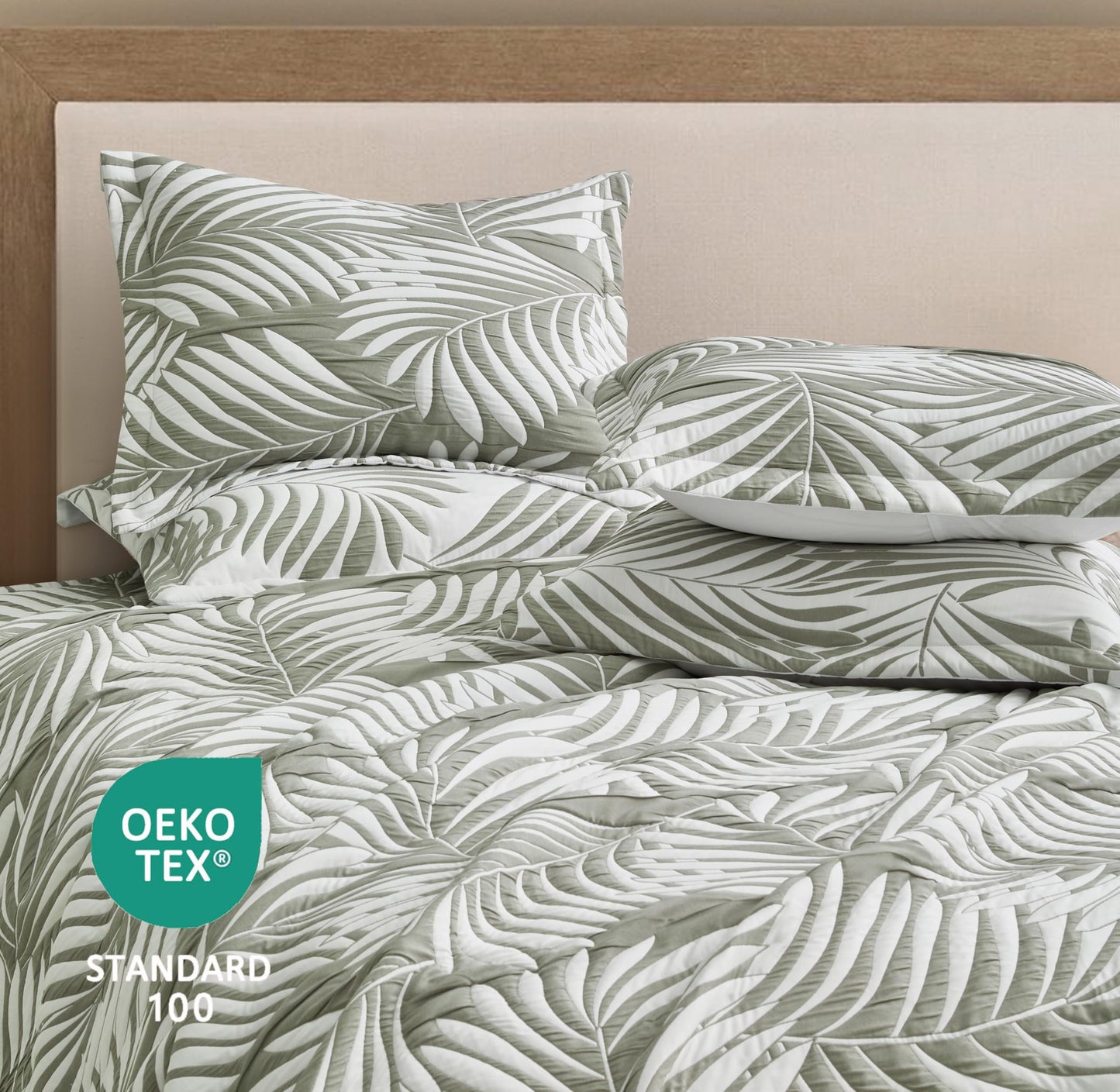 Chezmoi Collection Oversized Bedspread 100x106, Jacquard Matelasse Leaf Damask Design, 5-Piece Lightweight Reversible Microfiber Bedding Coverlet Set for All Season, Queen, Platinum Gray/White