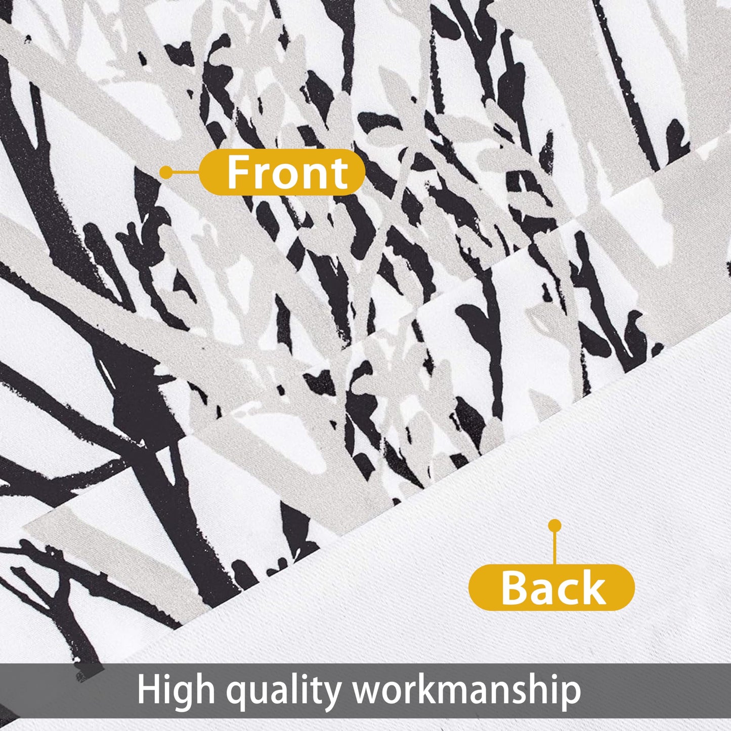 DriftAway Tree Branch Lined Valance Double Layer Blackout Thermal Insulated Abstract Ink Printing Window Curtain Valance Rod Pocket 52 Inch by 14 Inch Plus 2 Inch Header Black White 1 Pack