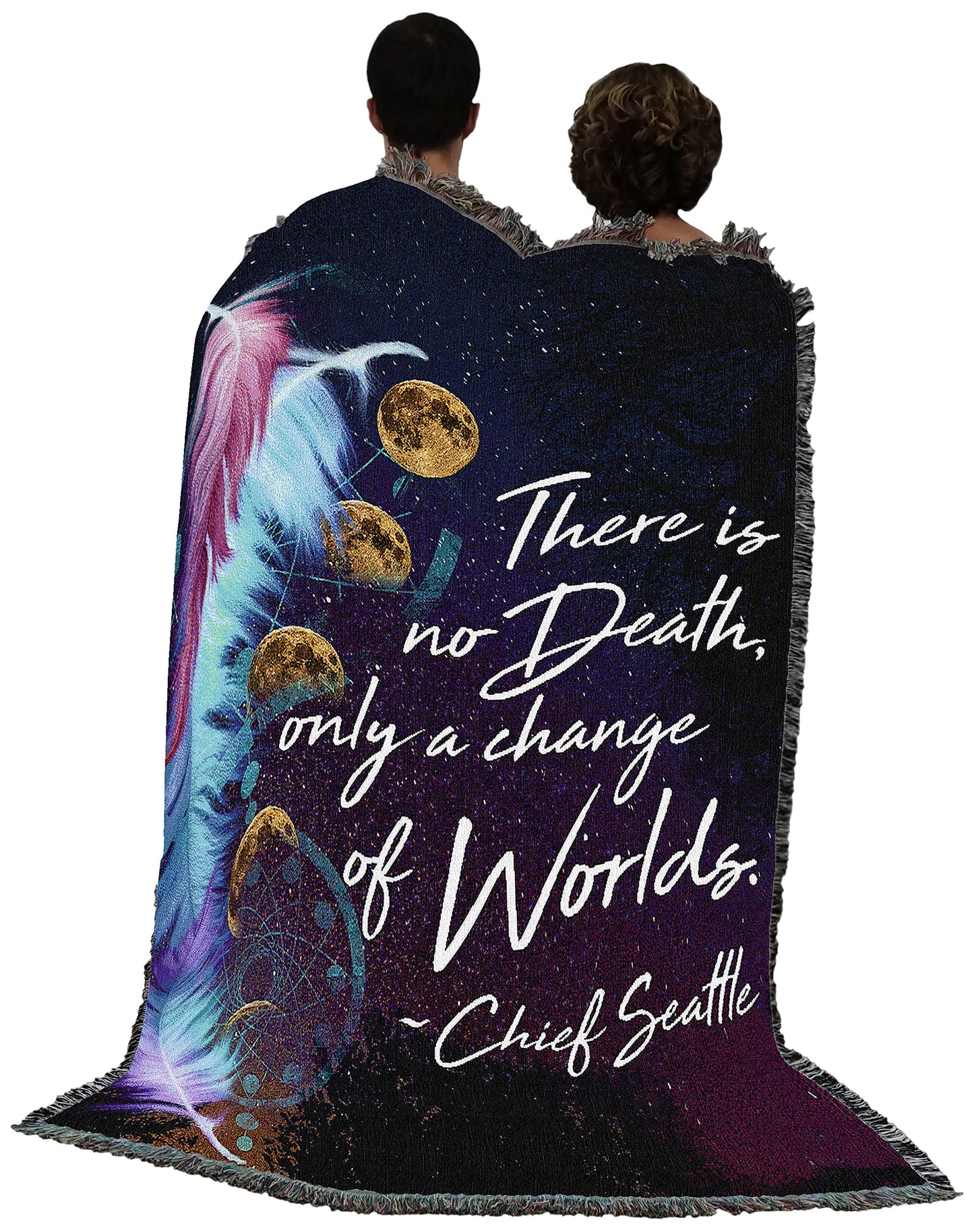 Pure Country Weavers There is No Death Only A Change of Worlds Blanket Sky Chief Seattle - Sympathy Bereavement Gift Tapestry Throw Woven from Cotton - Made in the USA (72x54)