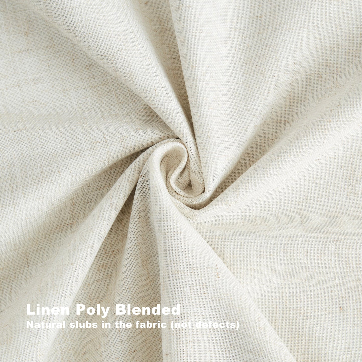 Vision Home Natural Pinch Pleated Full Blackout Curtains Linen Blended Room Darkening Window Curtains 108 inch for Living Room Bedroom Thermal Insulated Pinch Pleat Drapes with Hooks 40" Wx108 Lx2