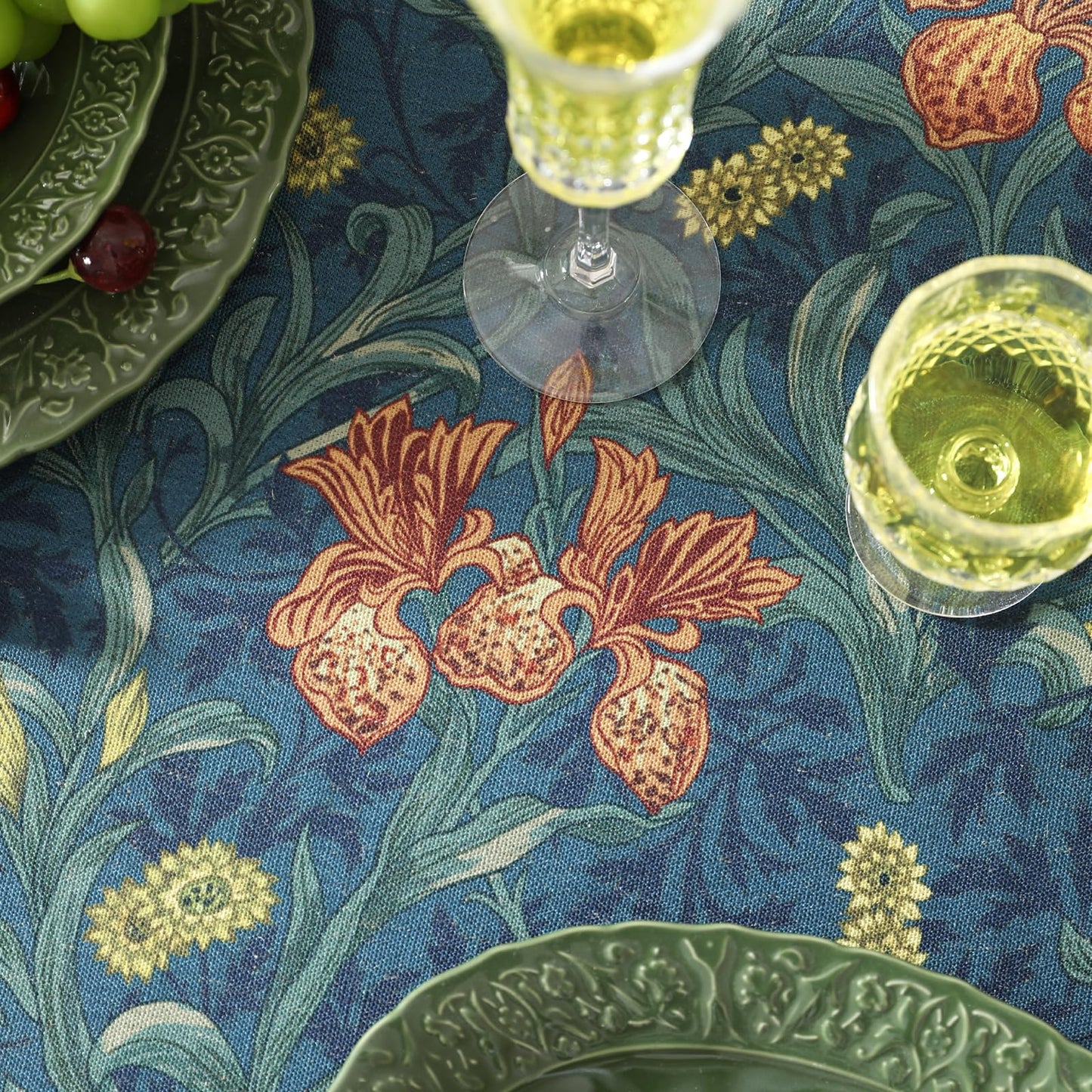 patdrea Vintage French Linen Tablecloth,Rectangular,110"x63"-Herbert C