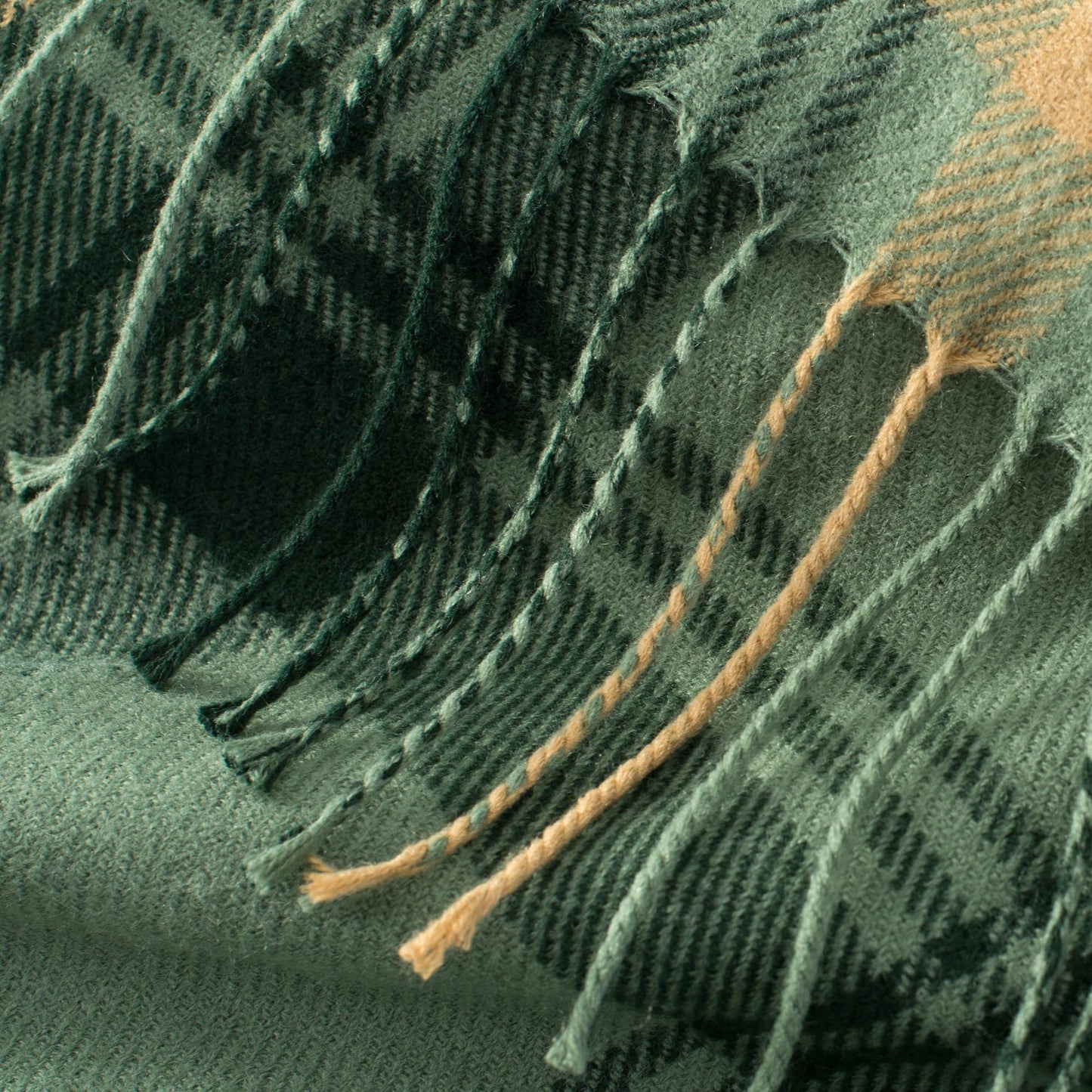 GINAMUSE Green Plaid Throw Blanket for Couch,50"X60" Super Soft Cozy Warm Home Decorative Throw with Tassels for Bed Sofa Picnic