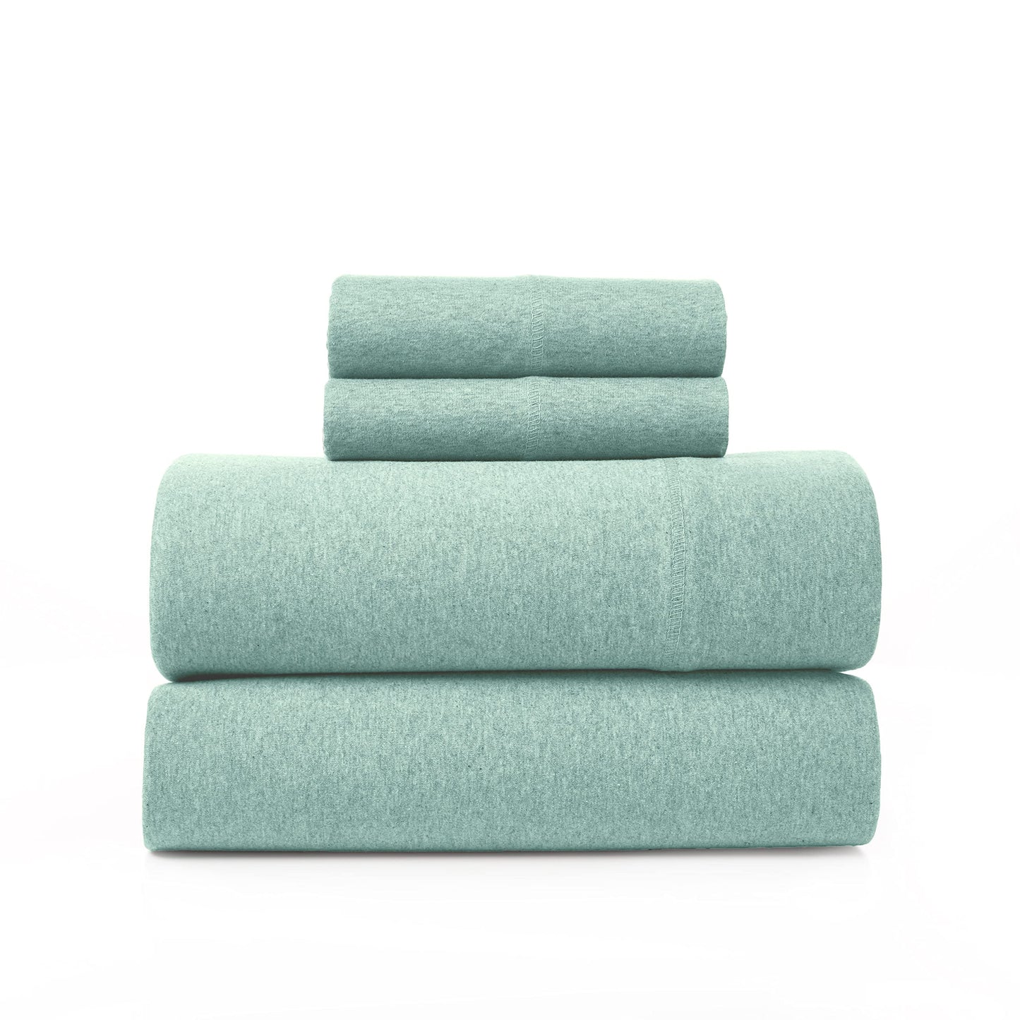 BED INC Road Trip America Jersey Sheets King Set - Cotton (4 Pieces) Deep Pockets T-Shirt Soft Knit Stretchy Jersey Sheets - 1 Flat 1 Fitted 2 Pillowcases (Classic Mint, King)