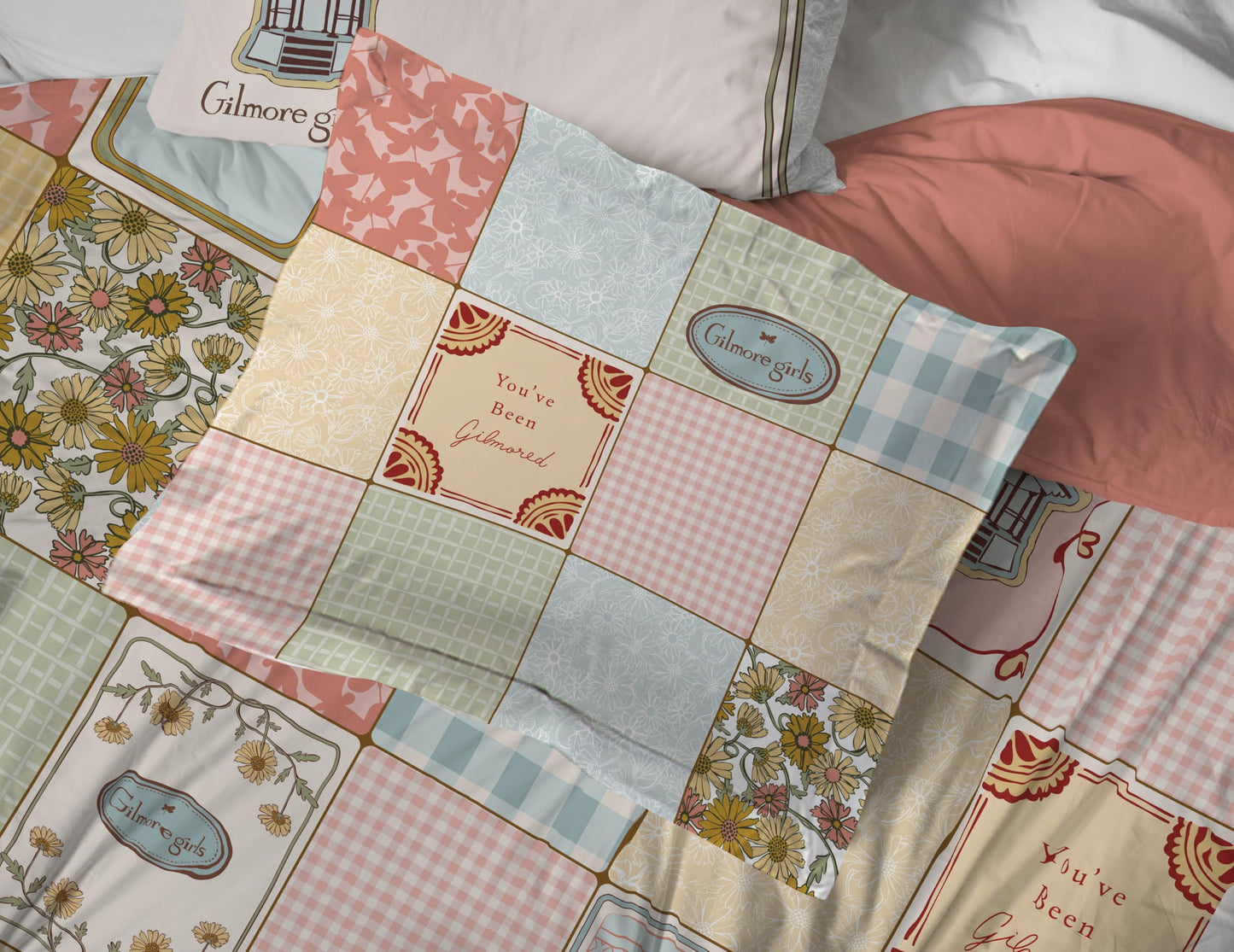 Jay Franco Comforter Set Includes Sheets and Pillow Covers - Soft and Cozy Bed Set for Stylish Room Decor, Official Licensed Bedding, Multi - Gilmore Girls, 5 Piece Twin